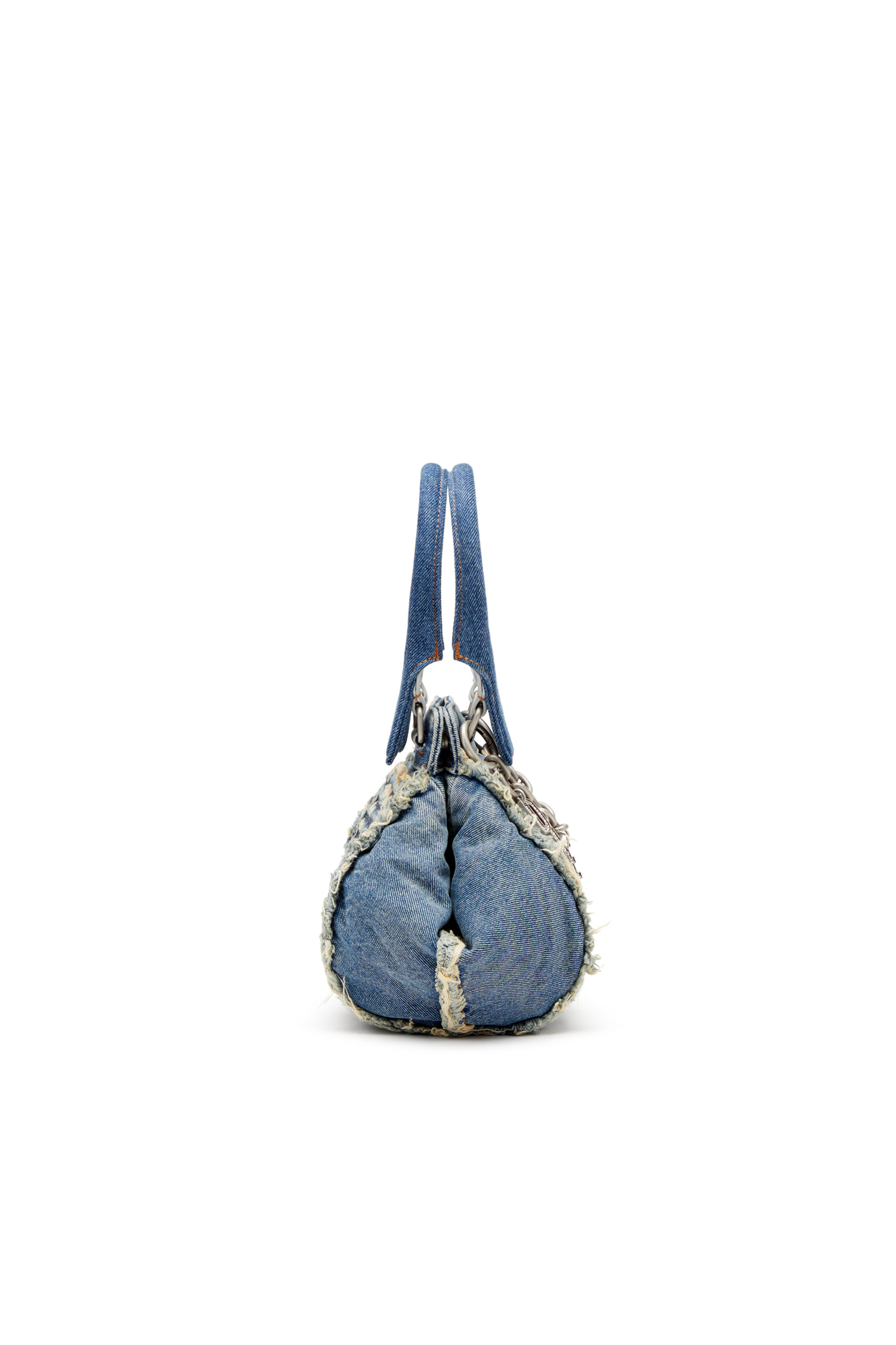 Diesel - D-VINA-XS, Female D-Vina-Xs-Handbag in distressed quilted denim in Blue - Image 3