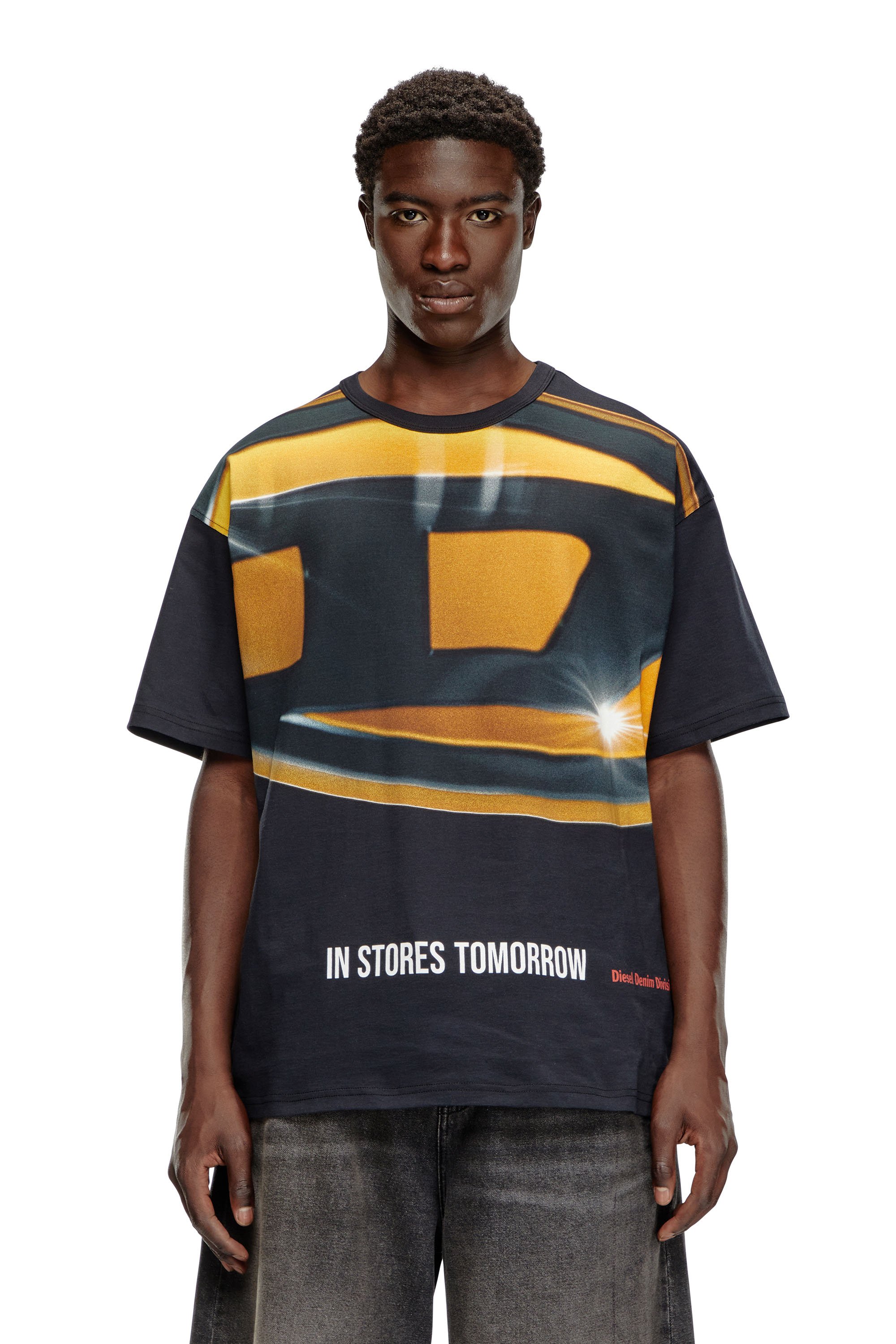 Diesel - T-BOXT-P1, Homme T-shirt avec imprimé affiche Oval D in Noir - Image 3