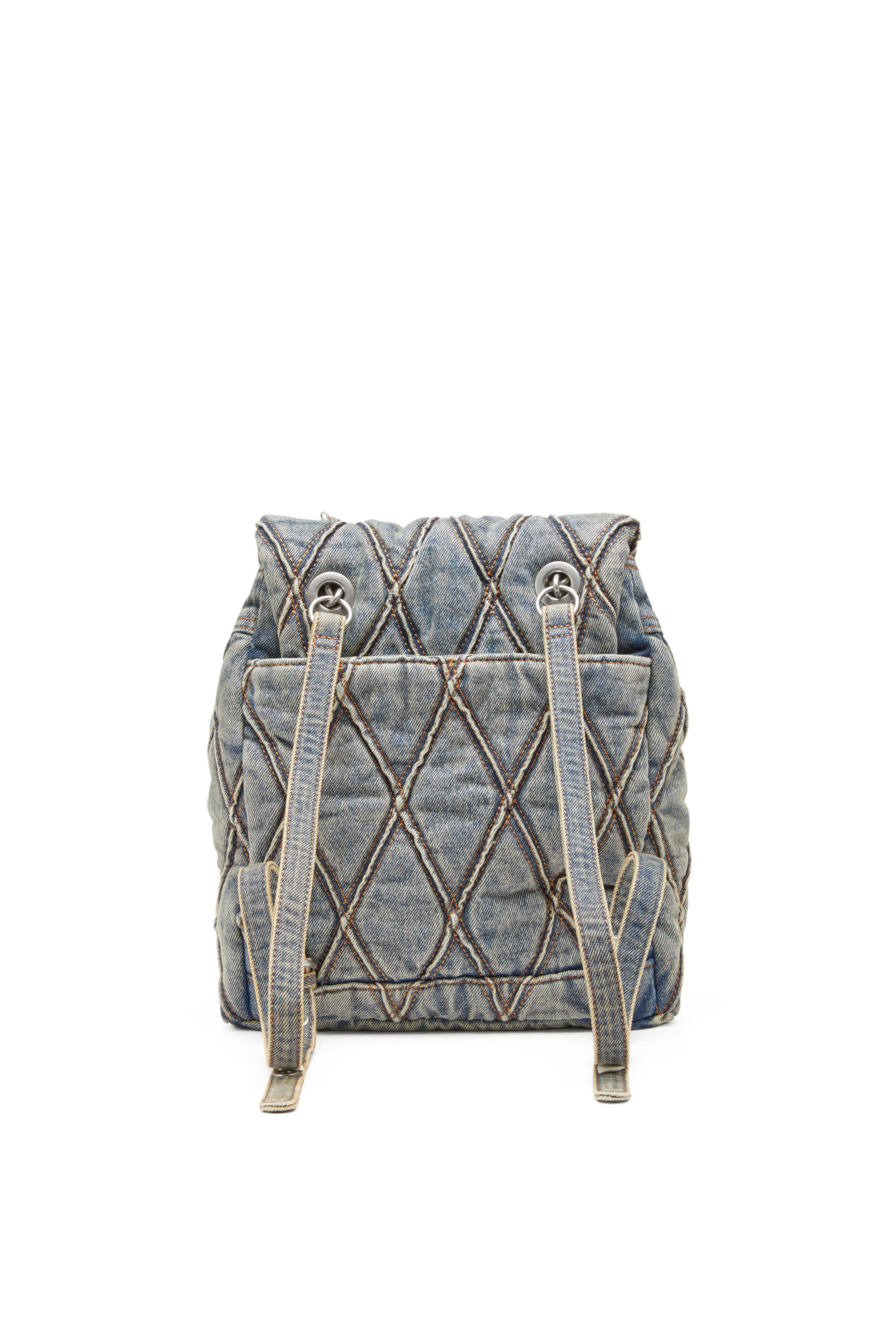Diesel - CHARM-D BACKPACK S, Female Charm-D S-Backpack in Argyle quilted denim in Blue - Image 2