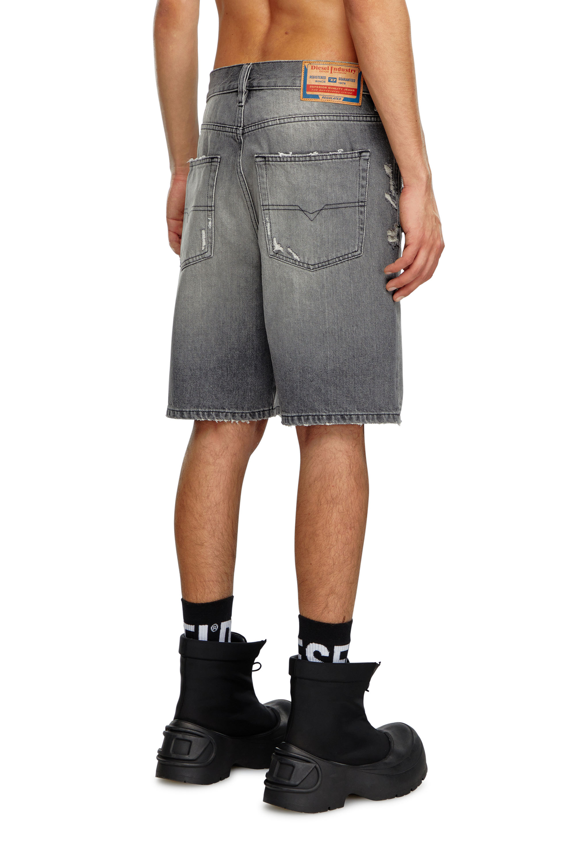 Diesel - REGULAR-SHORT, Male's Denim shorts in Dark Grey - 3