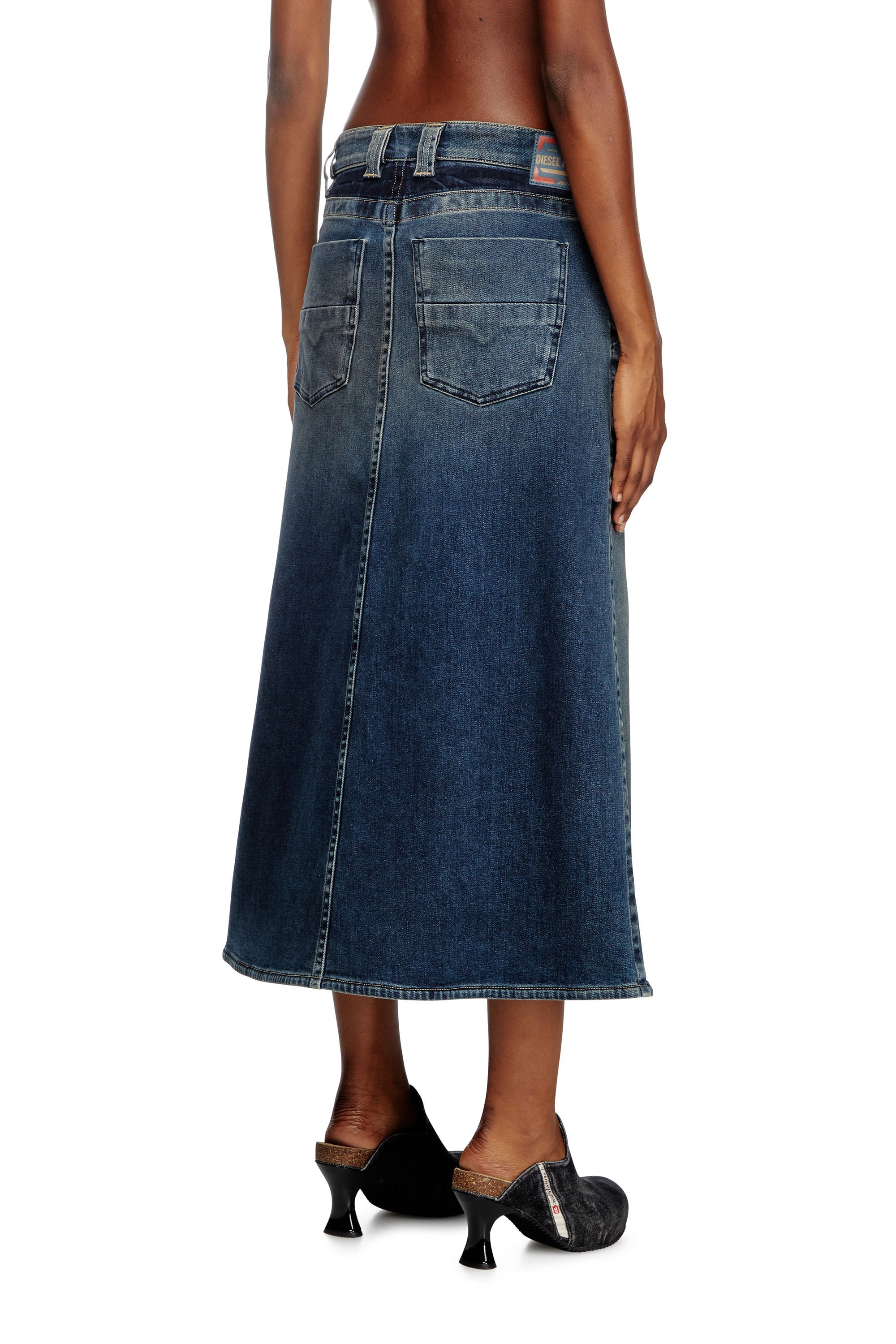 Diesel - DE-PAGO-MID-RE, Female's Midi skirt in Rehab denim in Dark Blue - 4