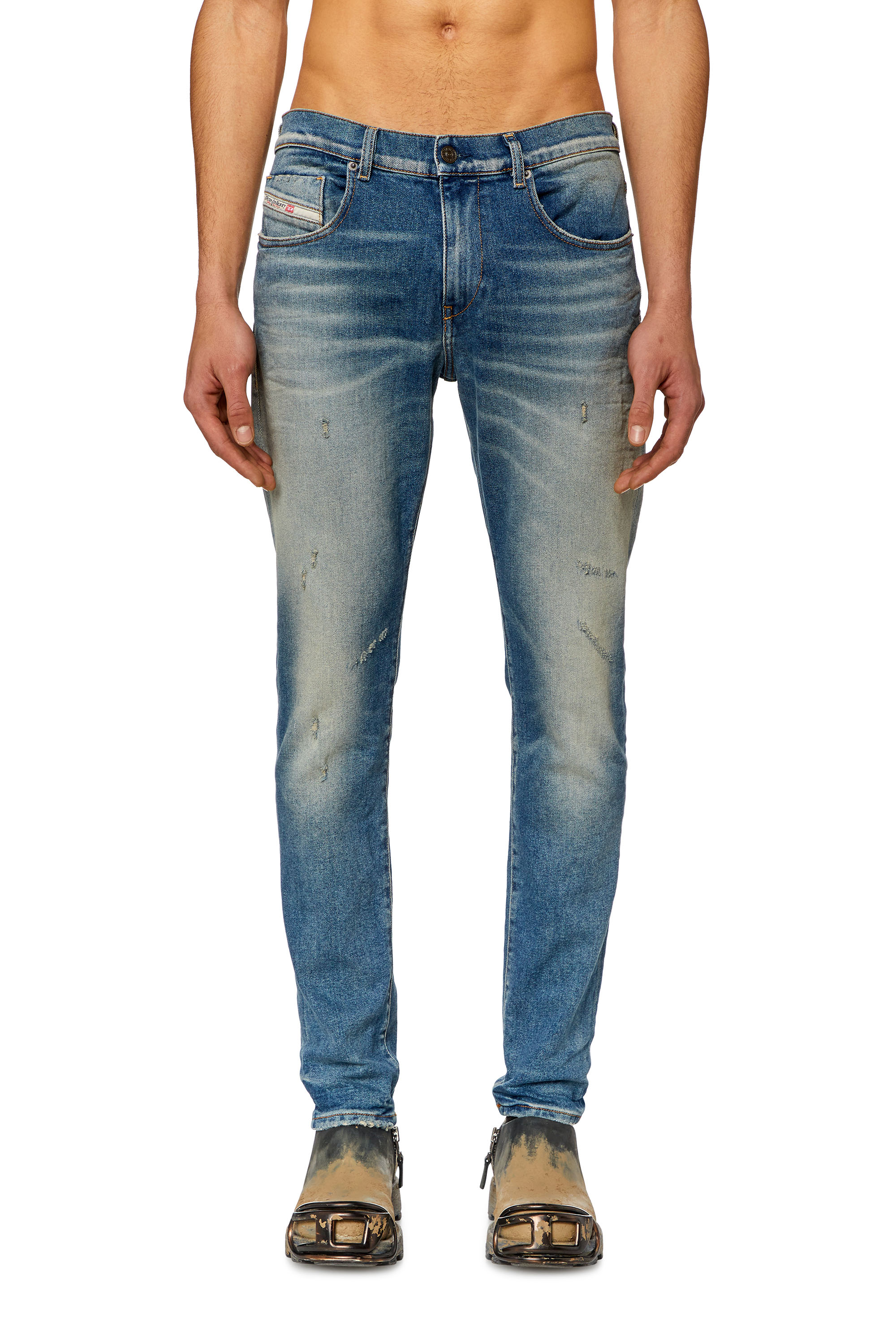 Diesel - Slim Jeans 2019 D-Strukt 09H55, Bleu Clair - Image 1