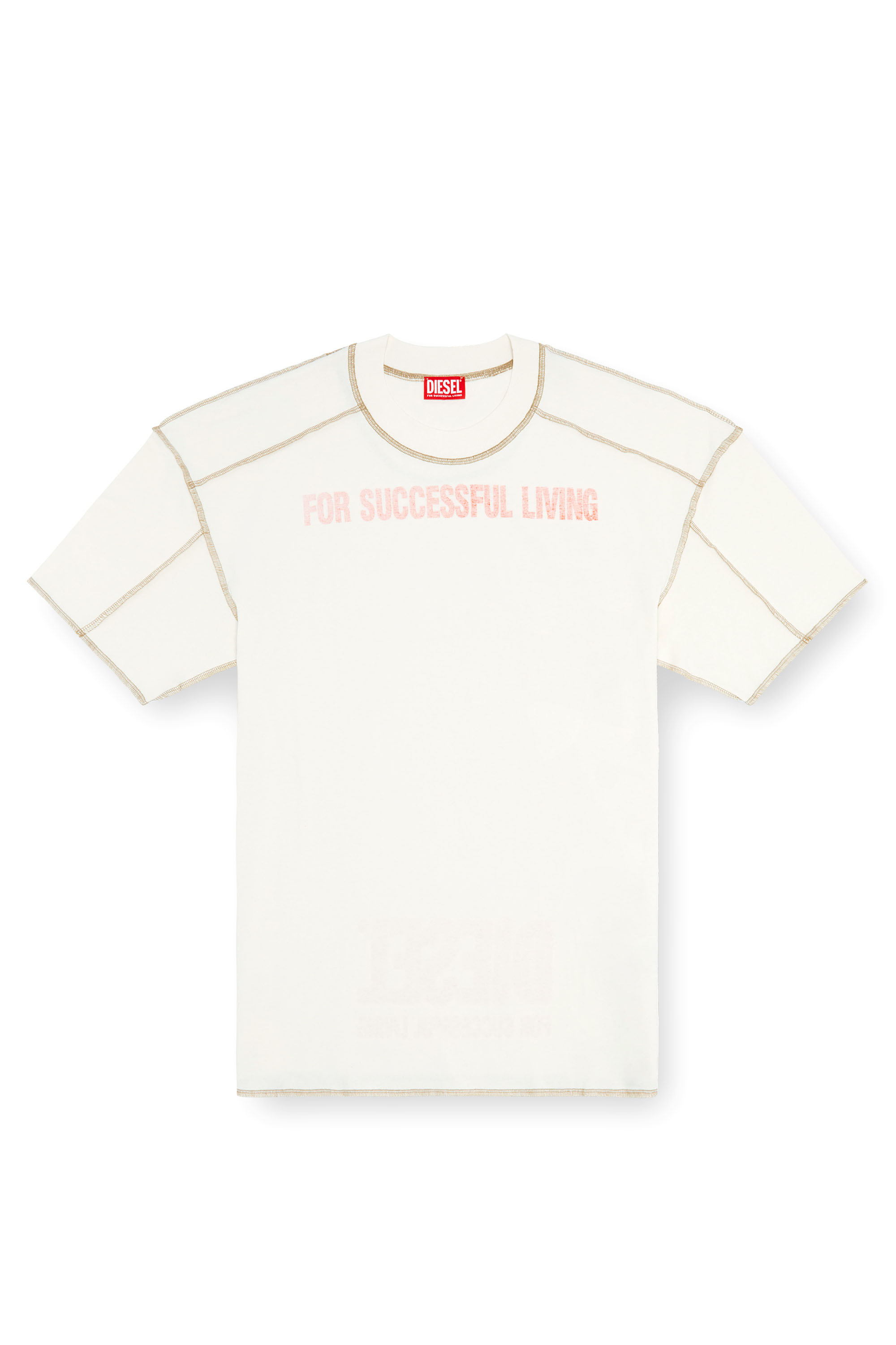 Diesel - T-CRAOR, T-shirt avec effet « inside-out » Homme in Blanc - 5