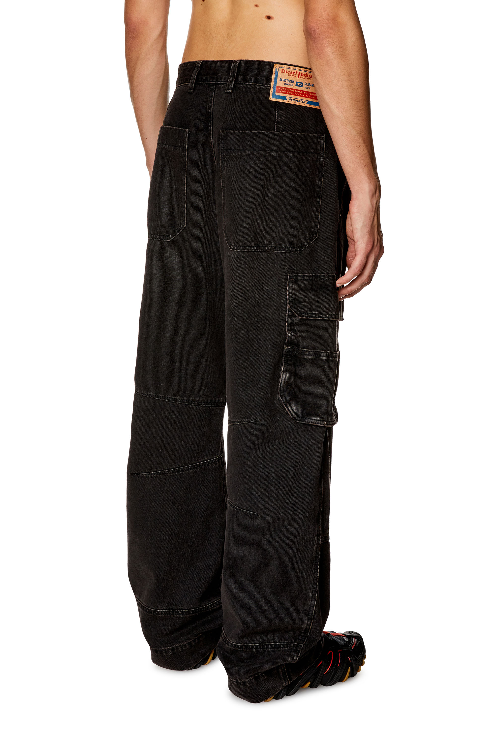 Diesel - Male Straight Jeans D-Fish 0KIAG, Black/Dark Grey - Image 4