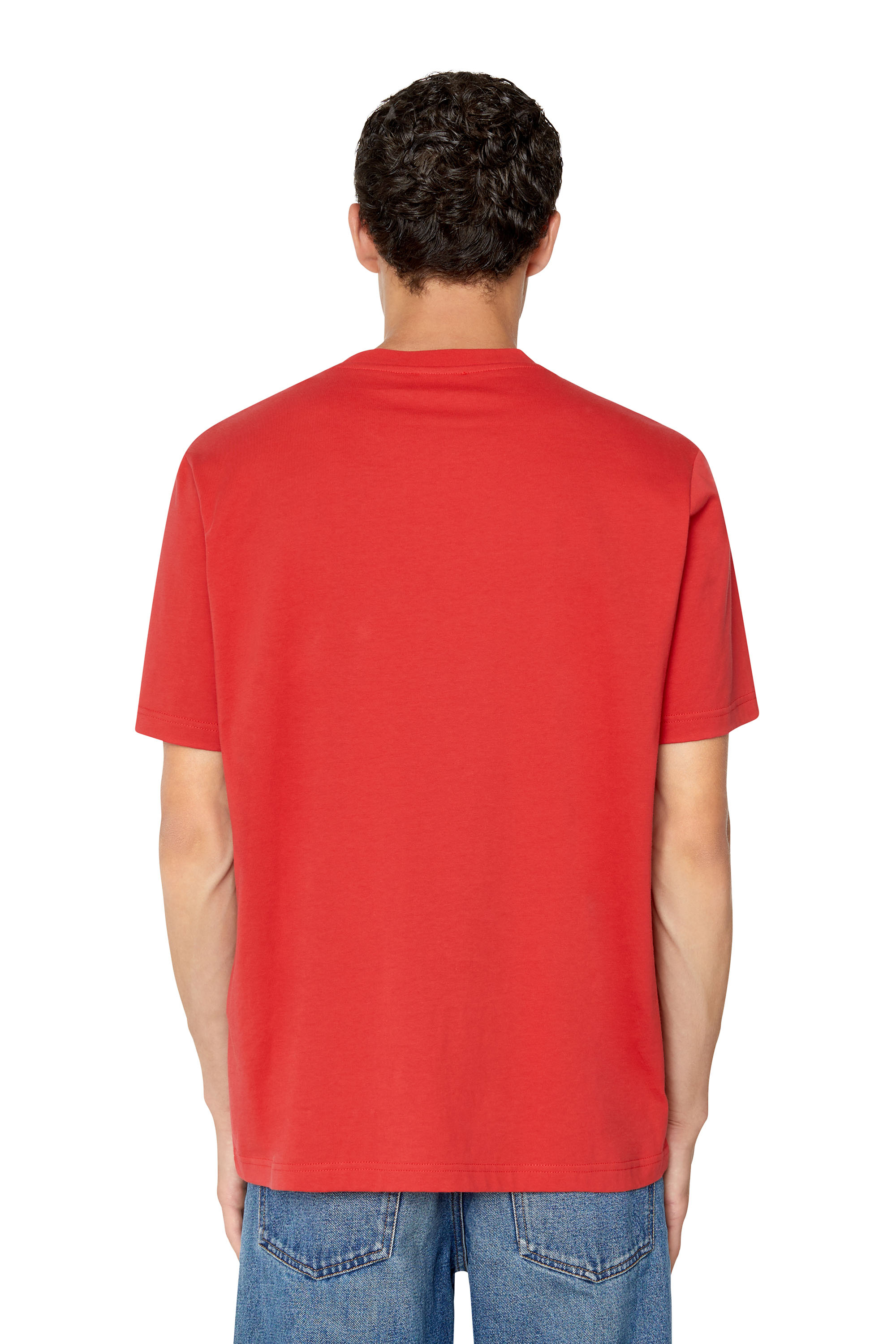 Diesel - T-JUST-MICRODIV, Homme T-shirt avec logo micro-brodé in Rouge - Image 2