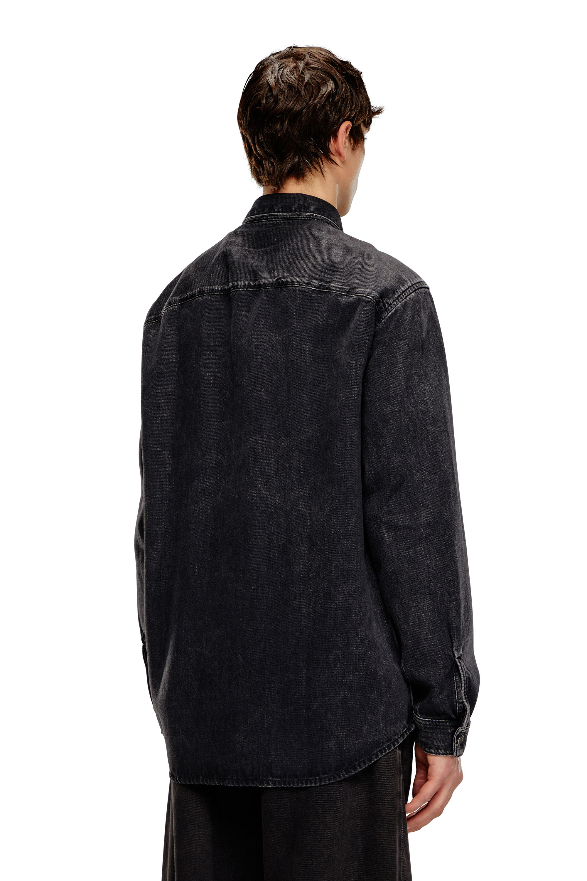 Diesel - D-SIMPLY, Male Shirt in Tencel denim in Black - Image 2