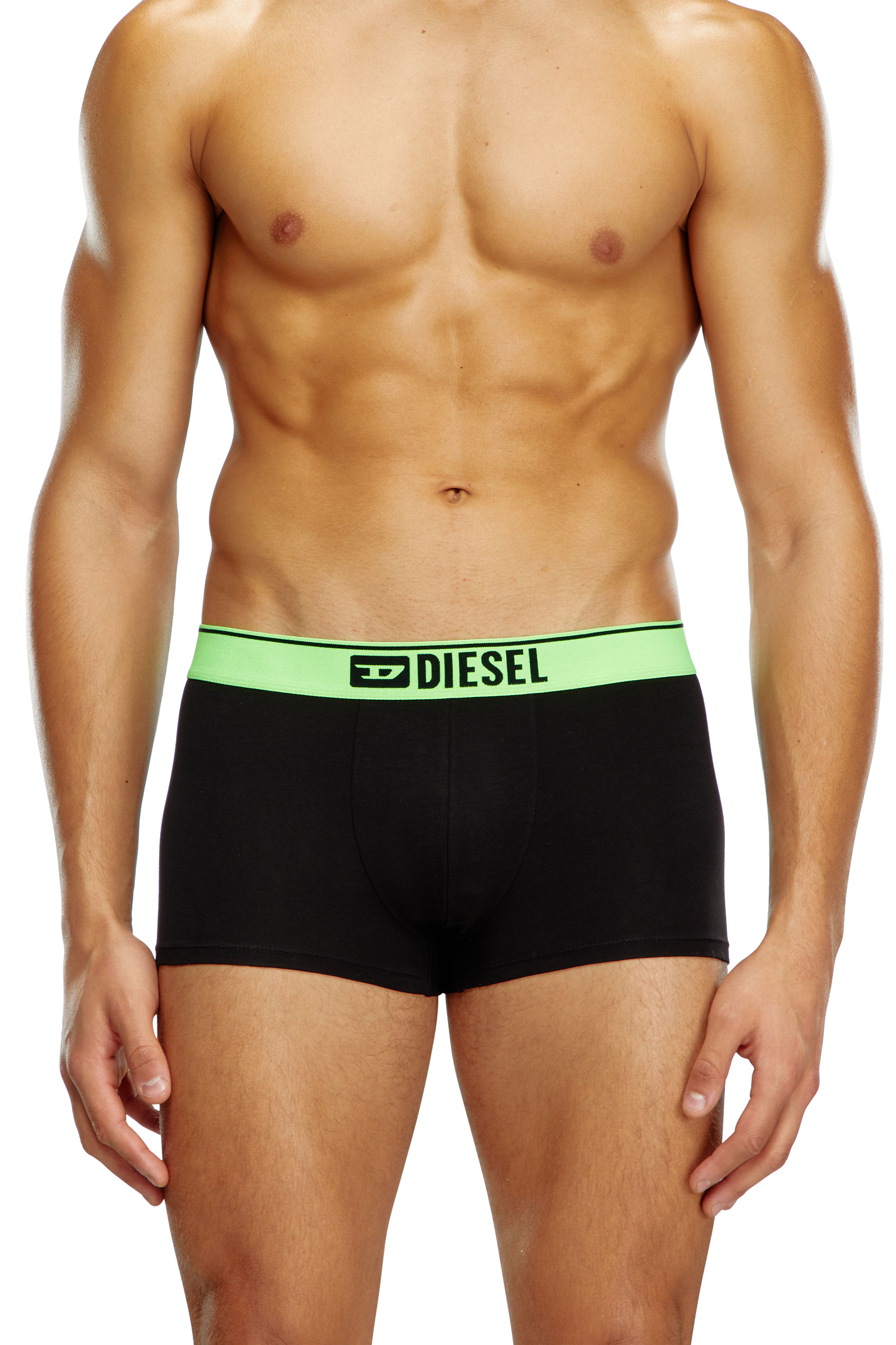 Diesel - UMBX-DAMIENTHREEPACK, Male's Three-pack boxer briefs with pop-colour waist in Black/Green - 2