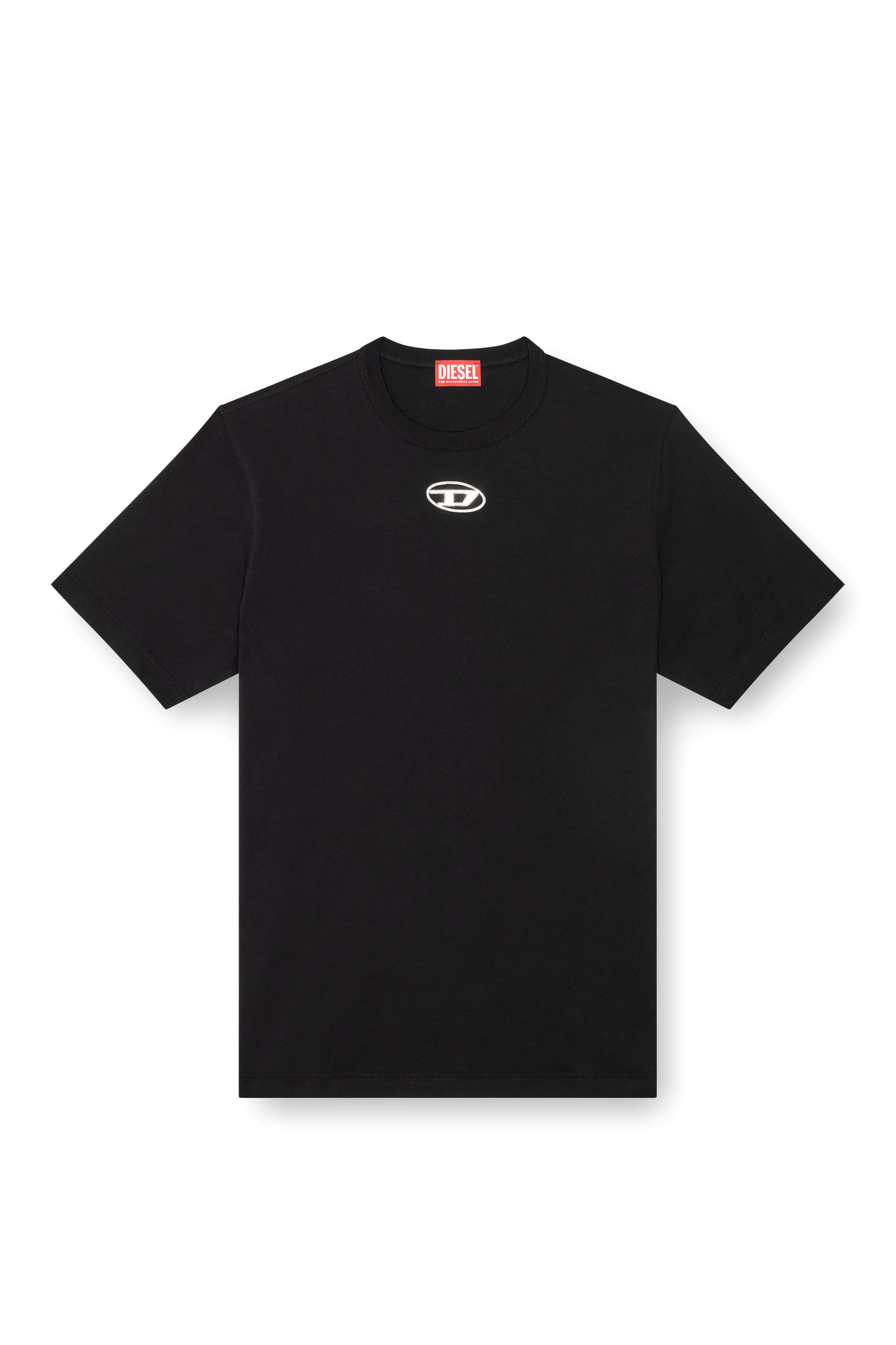 Diesel - T-JUST-OD, Male T-shirt with injection moulded logo in Black - Image 3