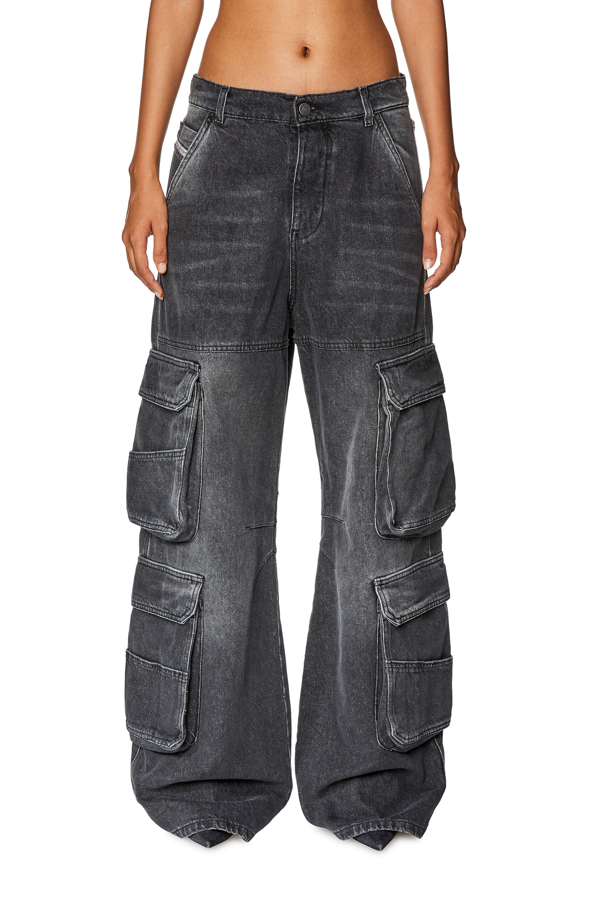 Cargo Pants Women Oversized Boyfriend Gray Low Waist Loose Baggy Jeans -   Portugal