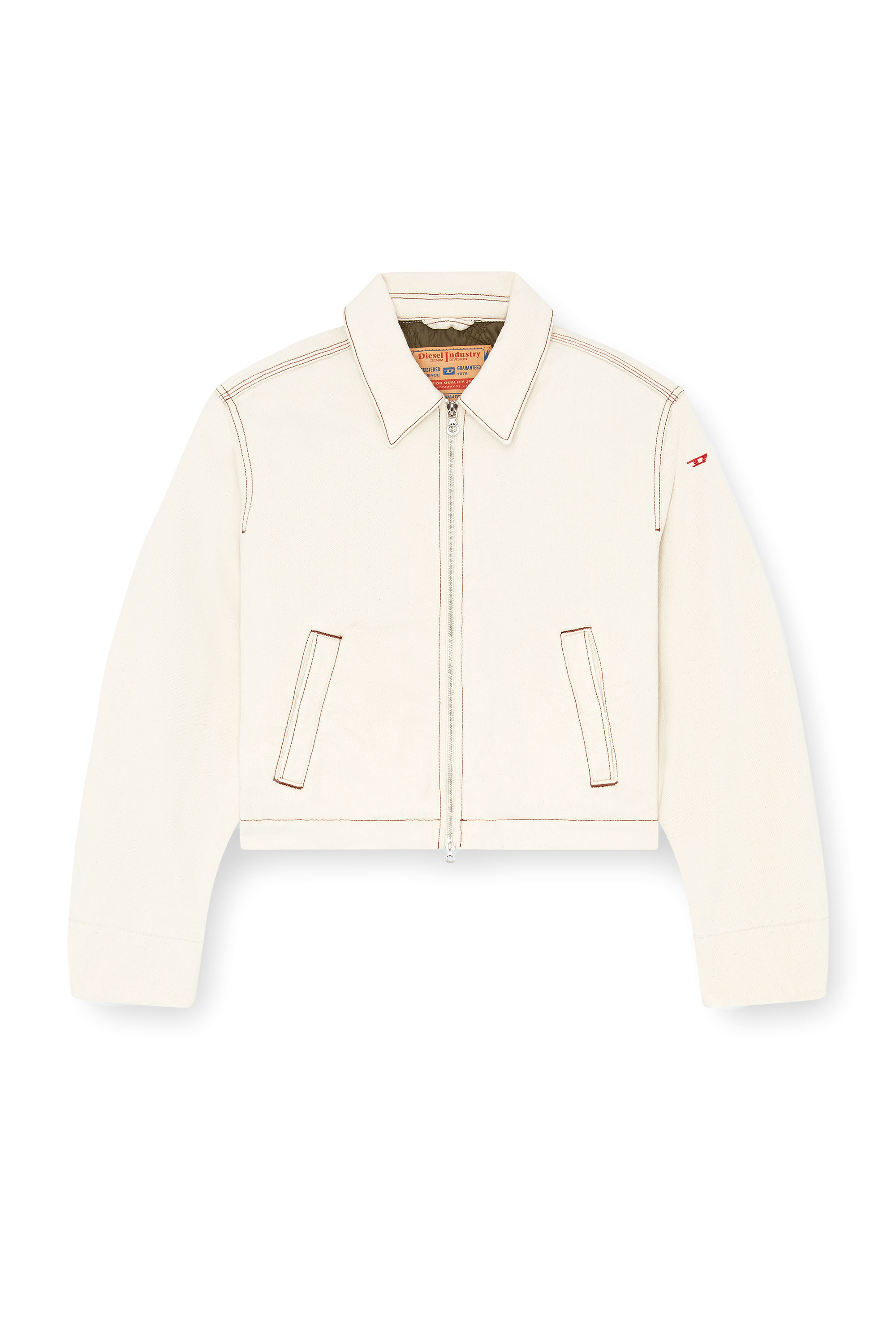 Diesel - DE-NOVA, Female's Padded jacket in clean-wash denim in White - 6