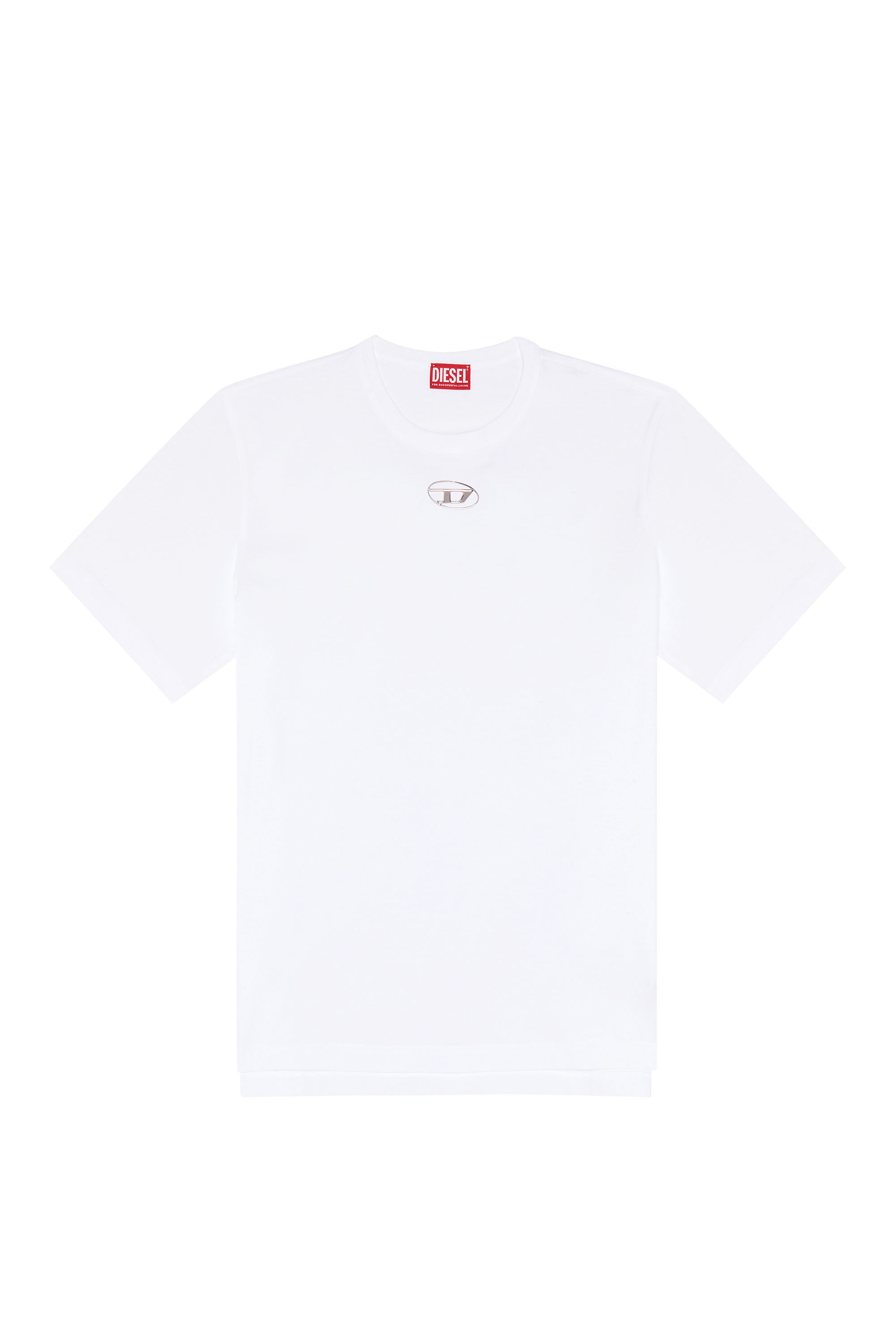 Diesel - T-ADJUST-OD, Male's T-shirt with injection moulded logo in White - 4