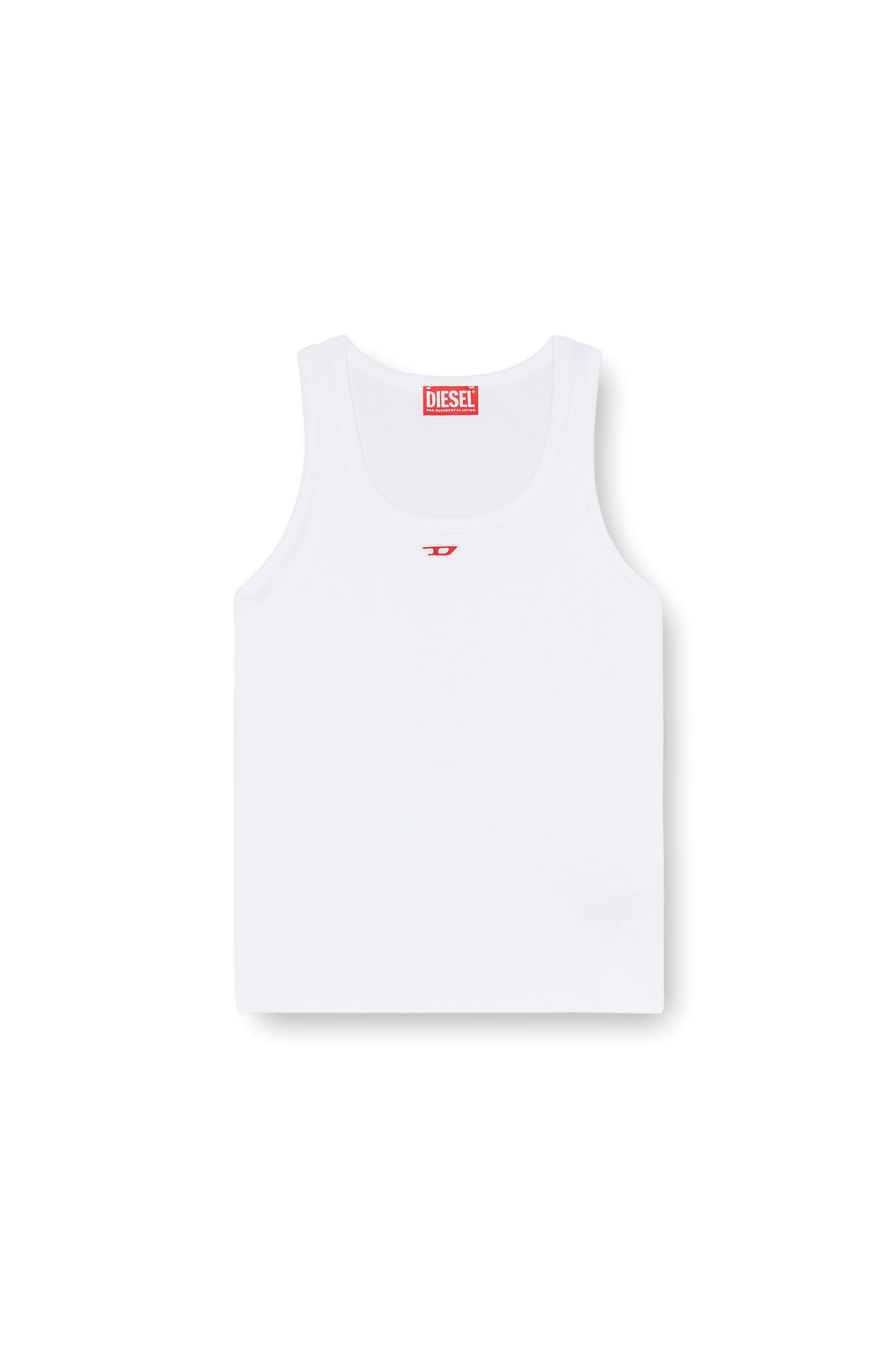 Diesel - T-ANKY-D, Female Tank top with embroidered D patch in White - Image 5