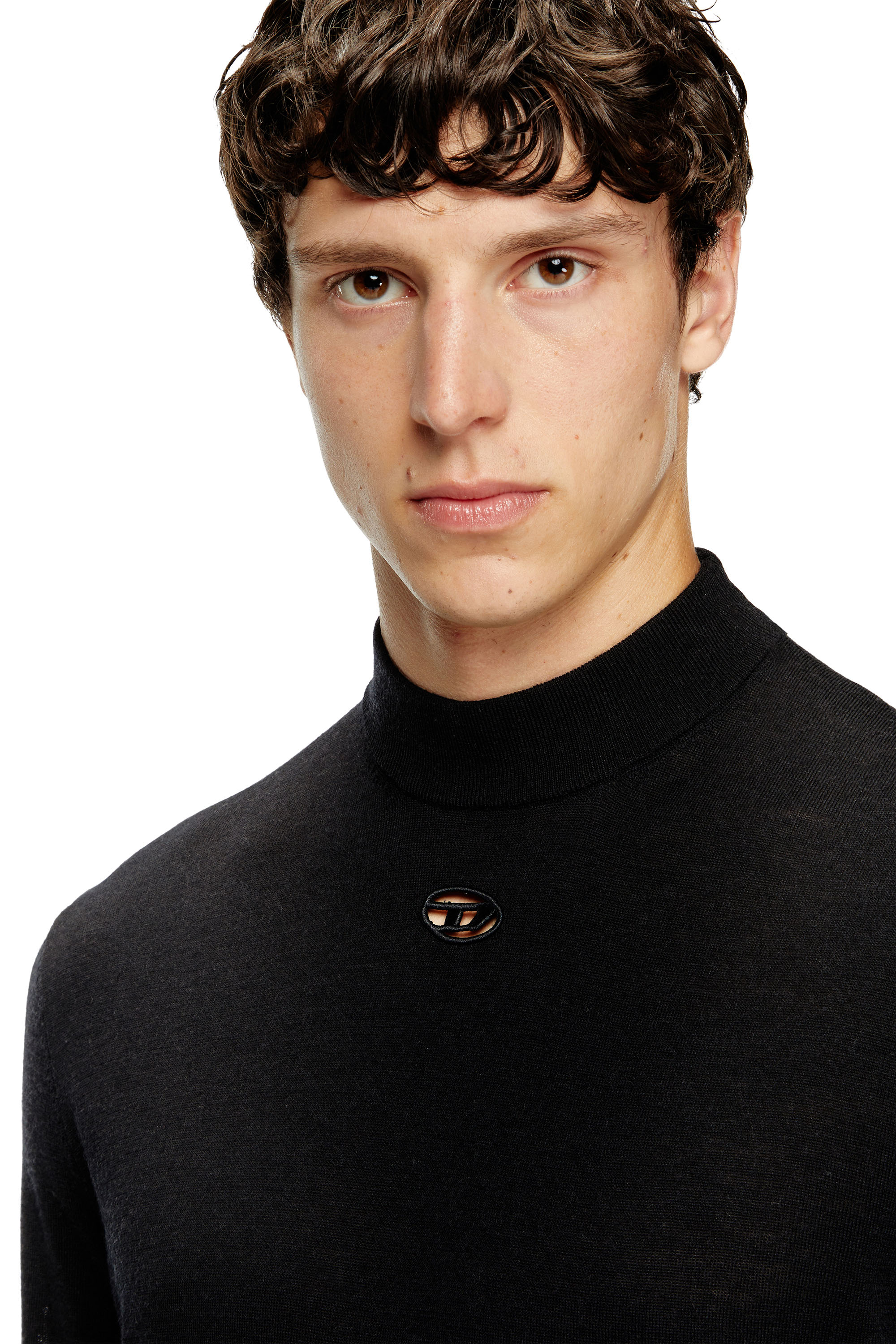 Diesel - K-GIL, Pull à col roulé en laine Homme in Noir - 4