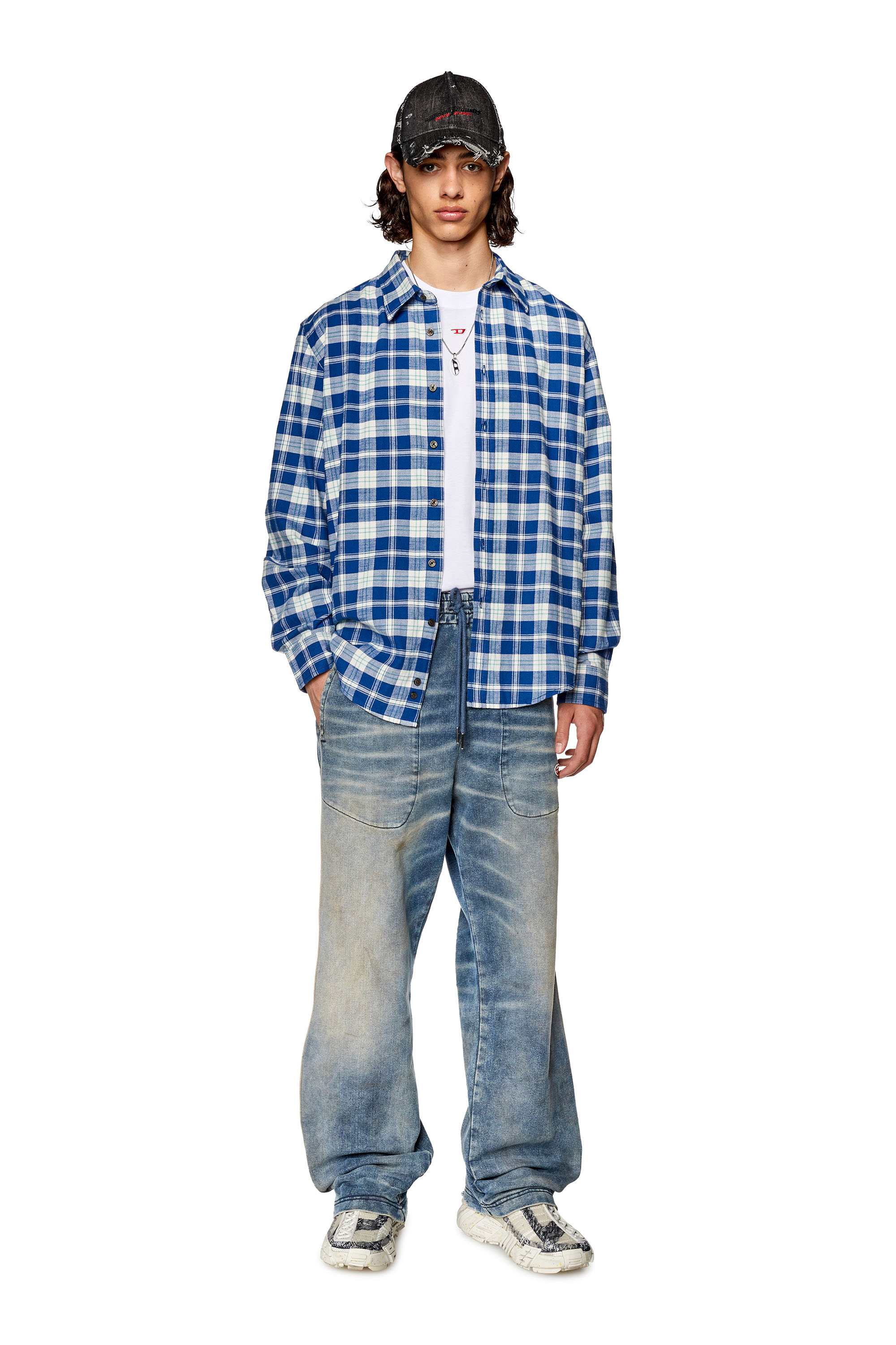 Diesel - S-UMBE-CHECK-NW, Homme Chemise en flanelle à carreaux in Polychrome - Image 4