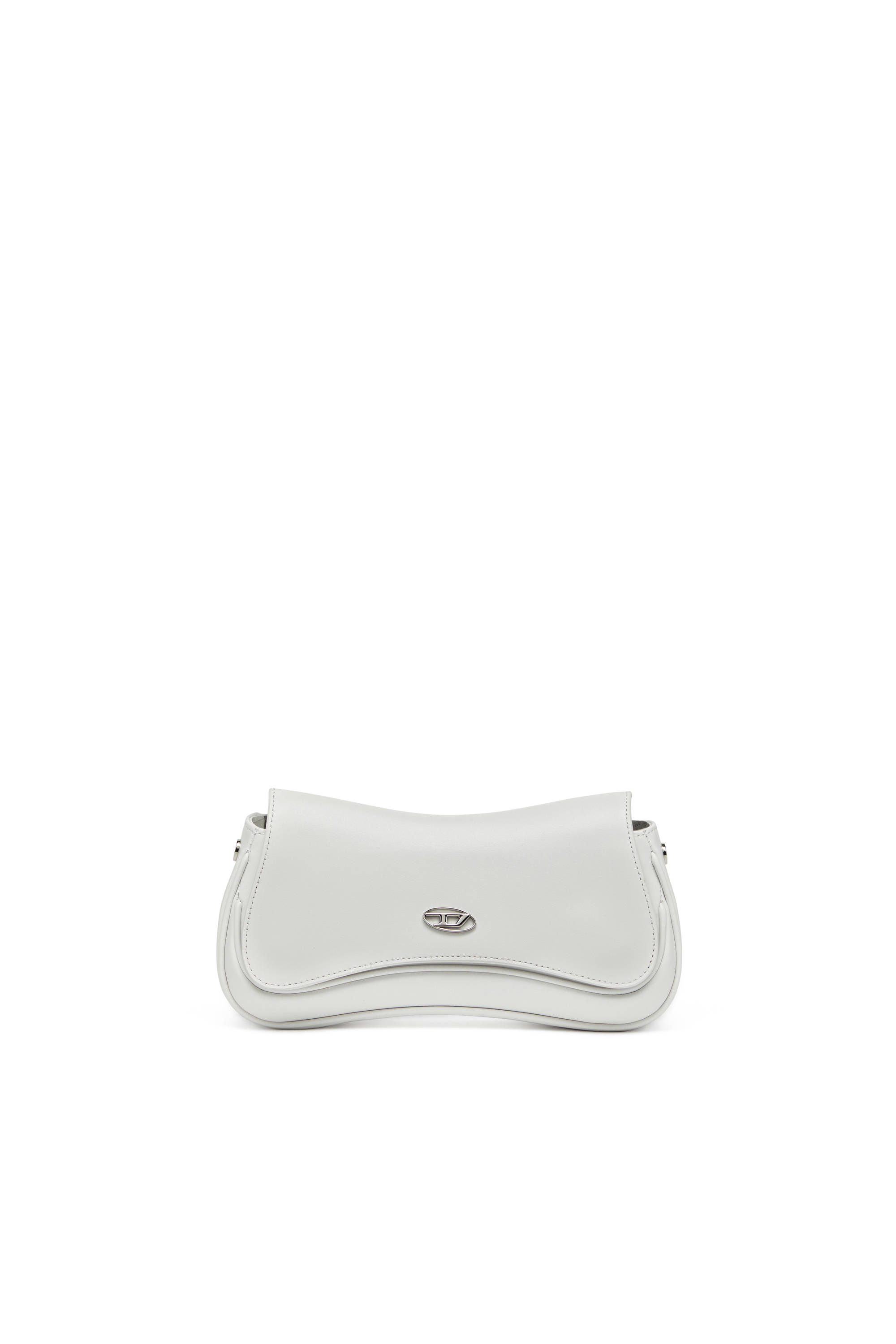 Diesel - PLAY CLUTCH, Female's Play-Semi gloss leather shoulder bag in White - 1
