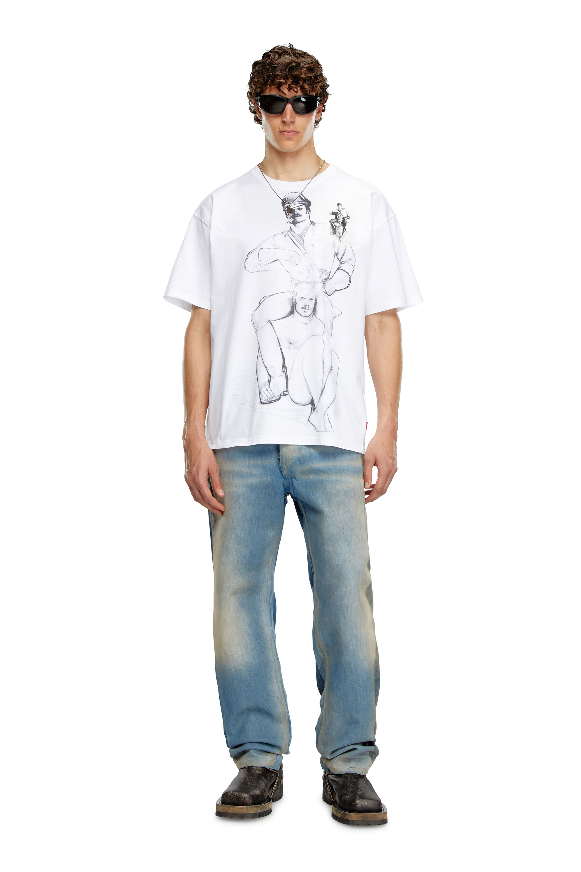 Diesel - PR-T-BOXT-TOF, Mixte T-shirt avec imprimés et empiècements in Blanc - Image 4
