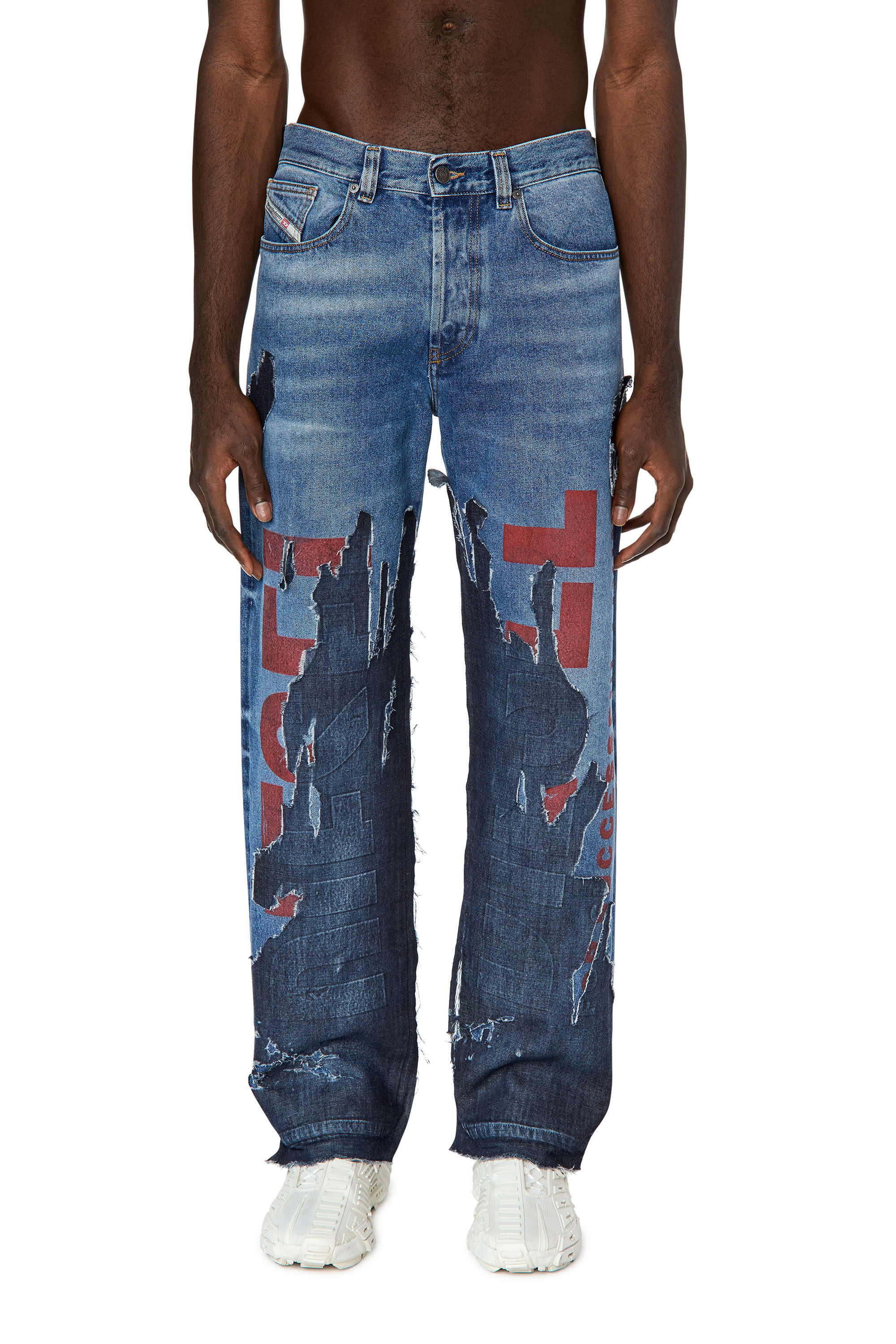 Diesel - 2010 D-Macs 09G77 Straight Jeans, Bleu moyen - Image 1