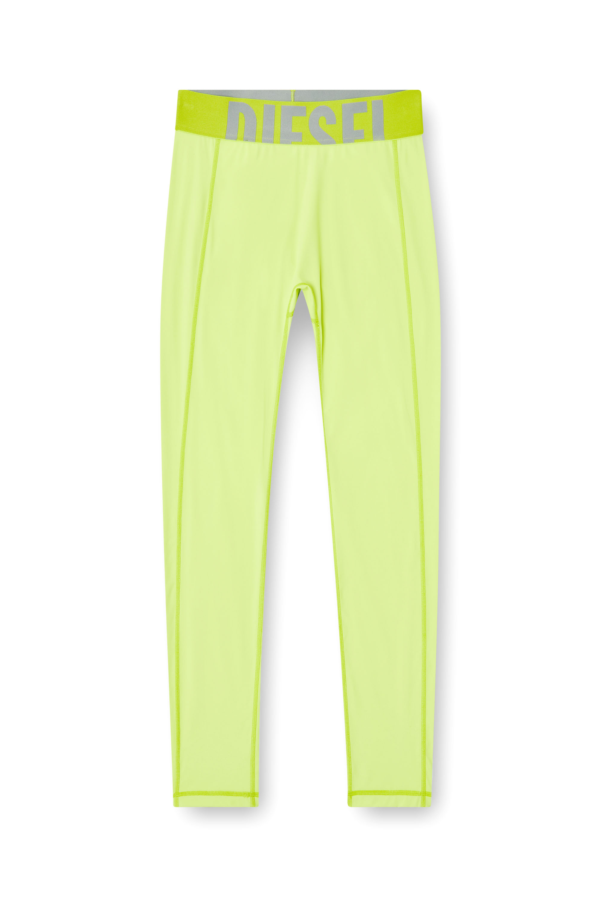 Diesel - ADELINE-D-POP, Leggings en microfibre avec logo tronqué Femme in Vert - 4