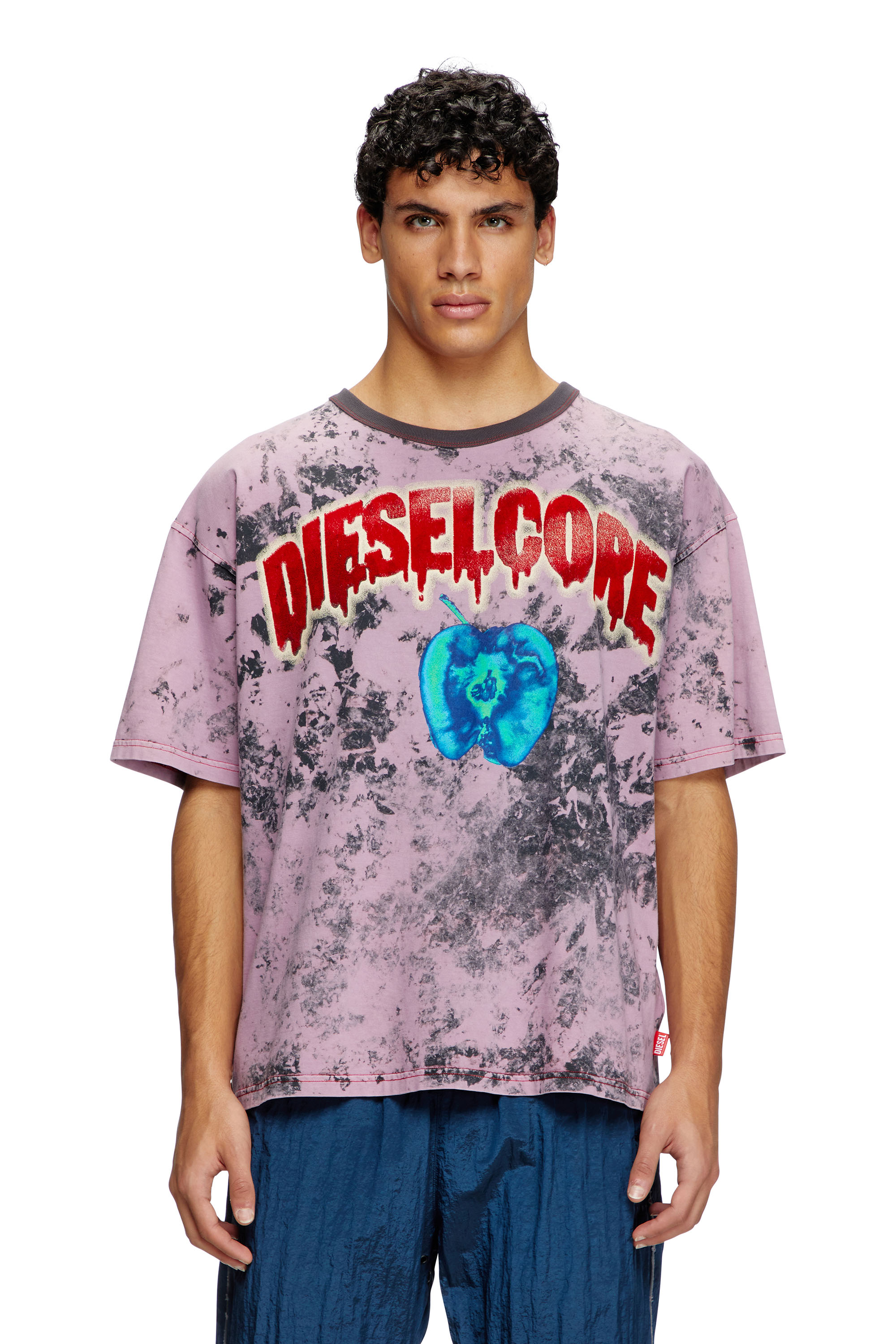 Diesel - T-BOXT-R9, Male's T-shirt with Diesel Core logo in Pink - 1