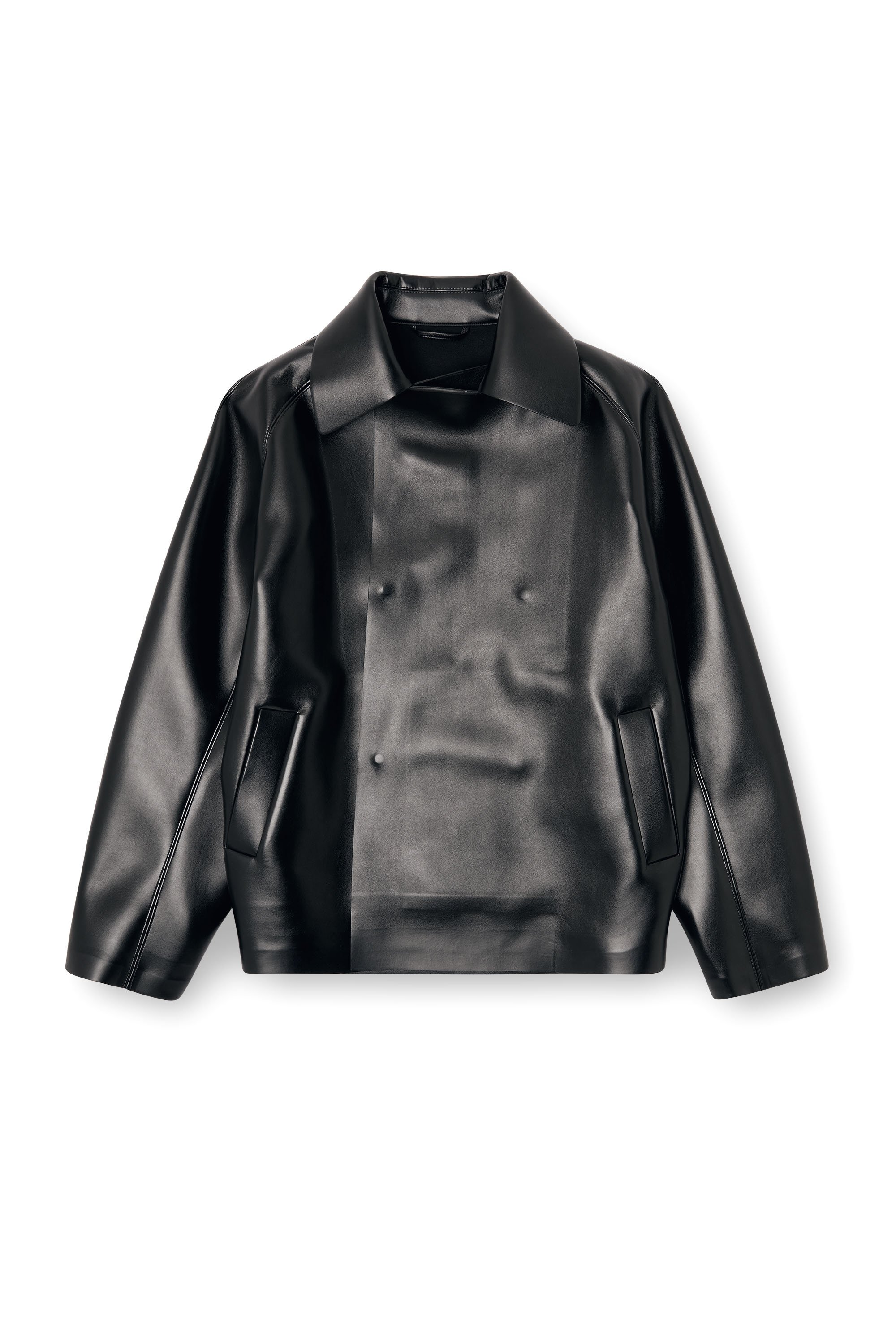 Diesel - J-MARKUS, Unisex's Oversized neoprene-bonded tailored jacket in Black - 5