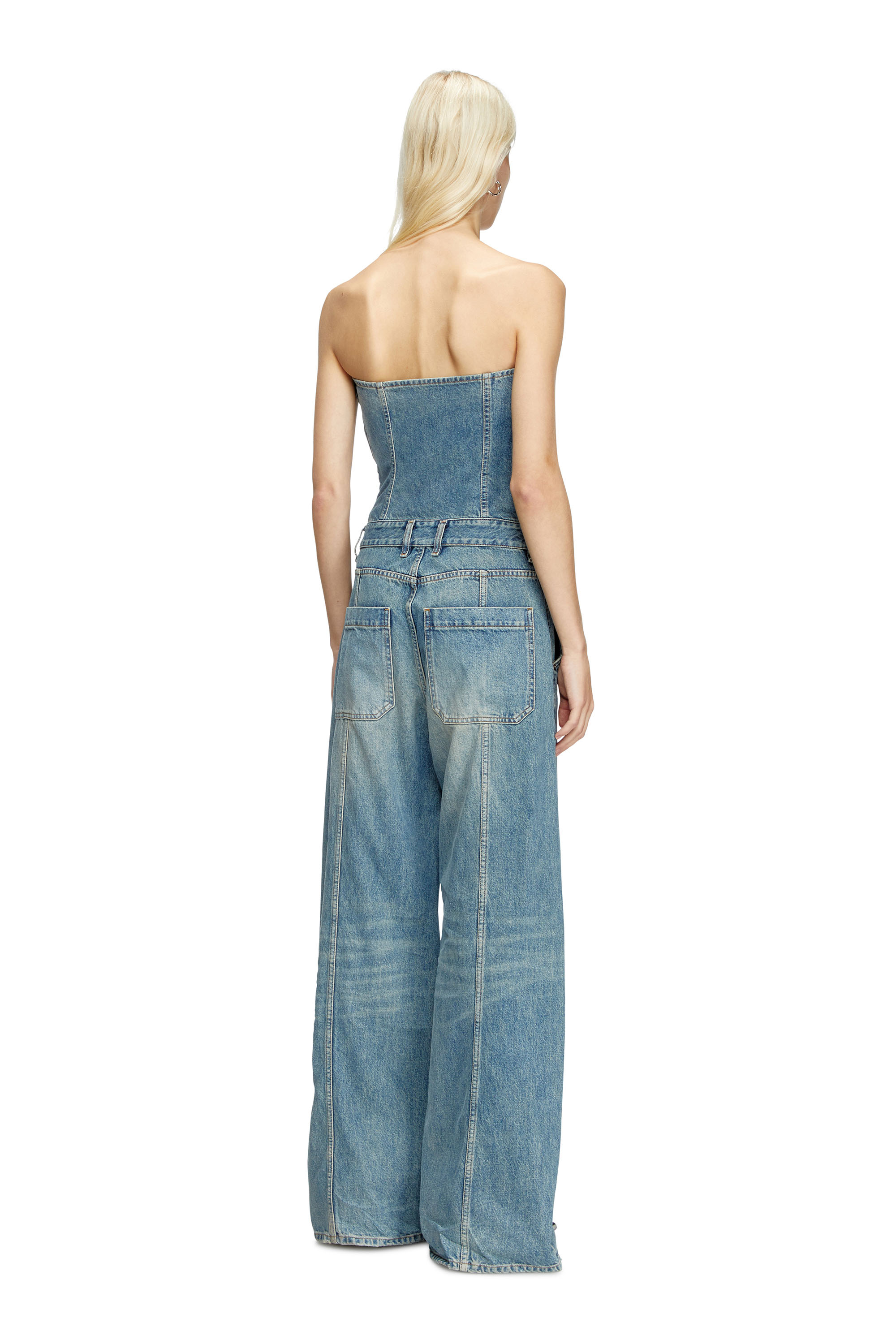 Diesel - DE-BRIDE, Female's Denim strapless jumpsuit in Light Blue - 3