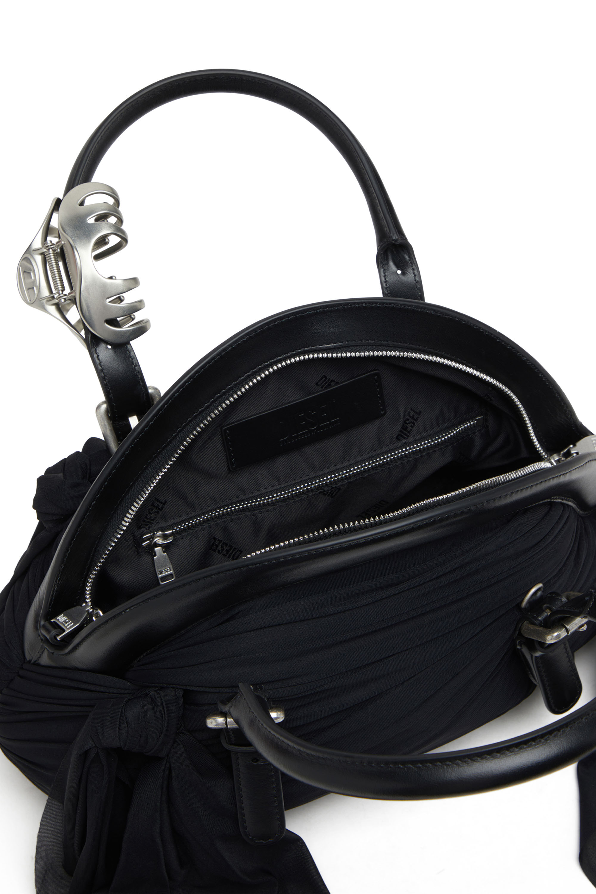 Diesel - TRASH-D TOP HANDLE, Female's Bandana handbag in jersey and leather in null - 4