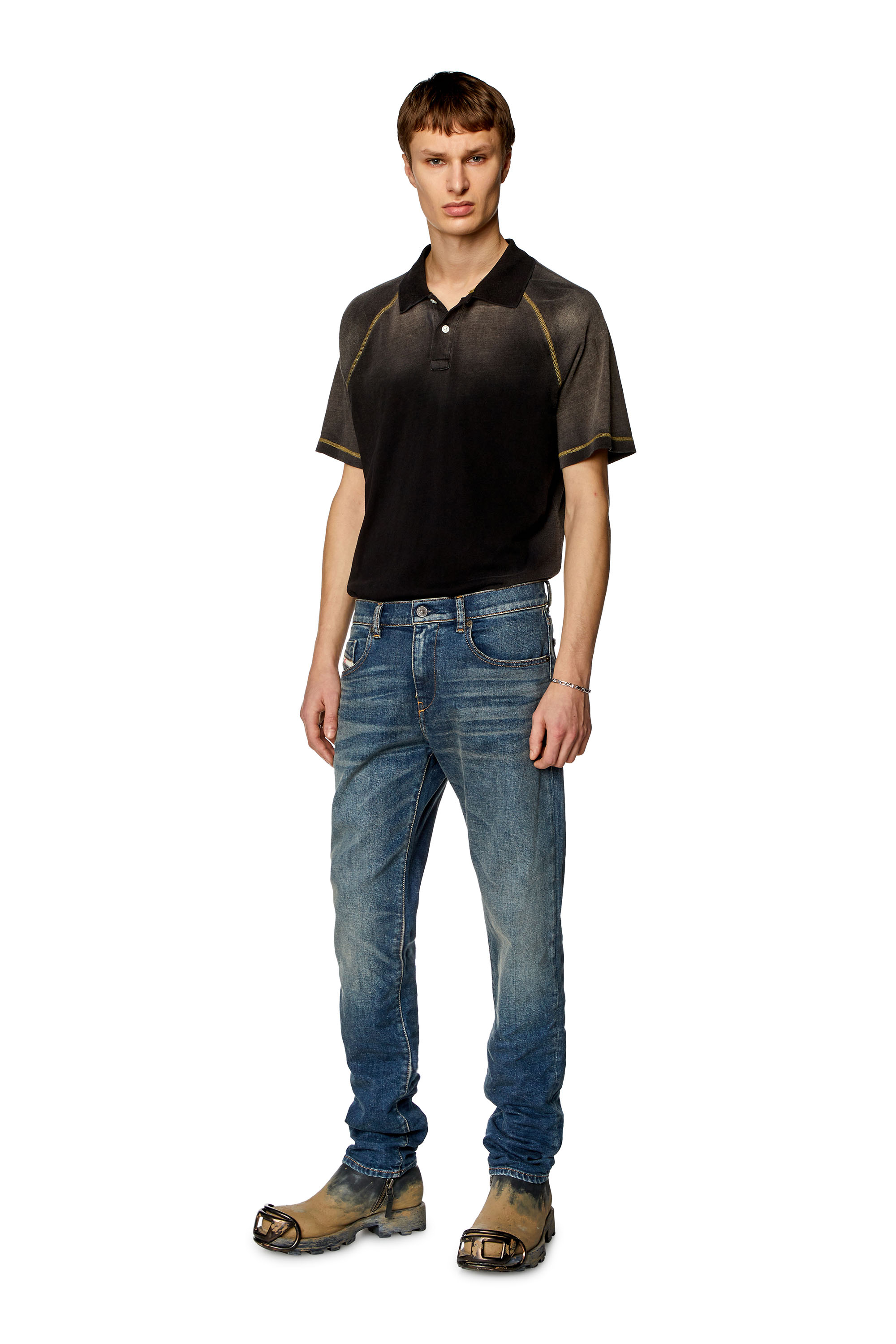 Diesel - Slim Jeans 2019 D-Strukt 09H49, Bleu Foncé - Image 5