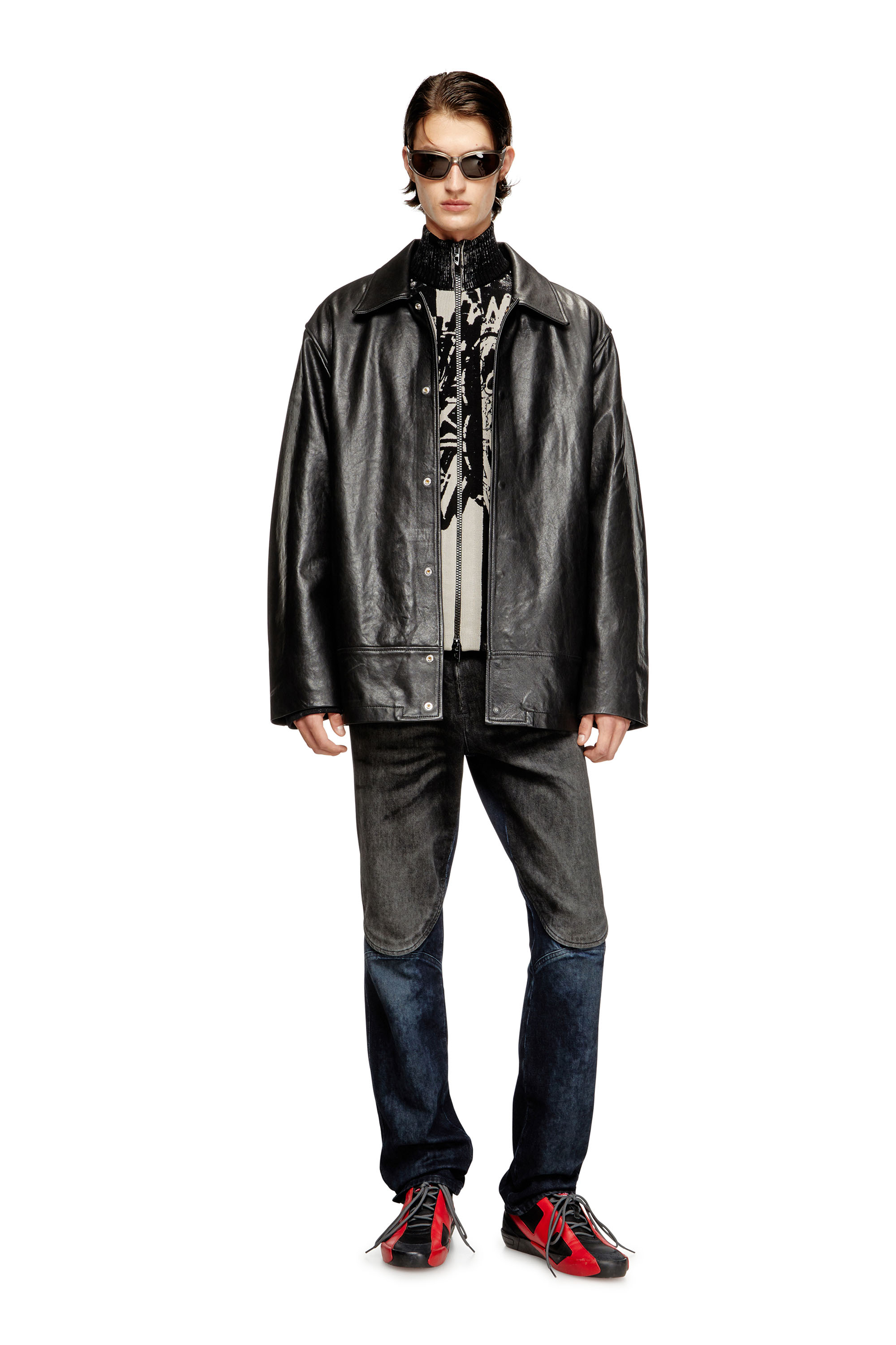 Diesel - L-JESS, Male's Padded leather jacket in Black - 2