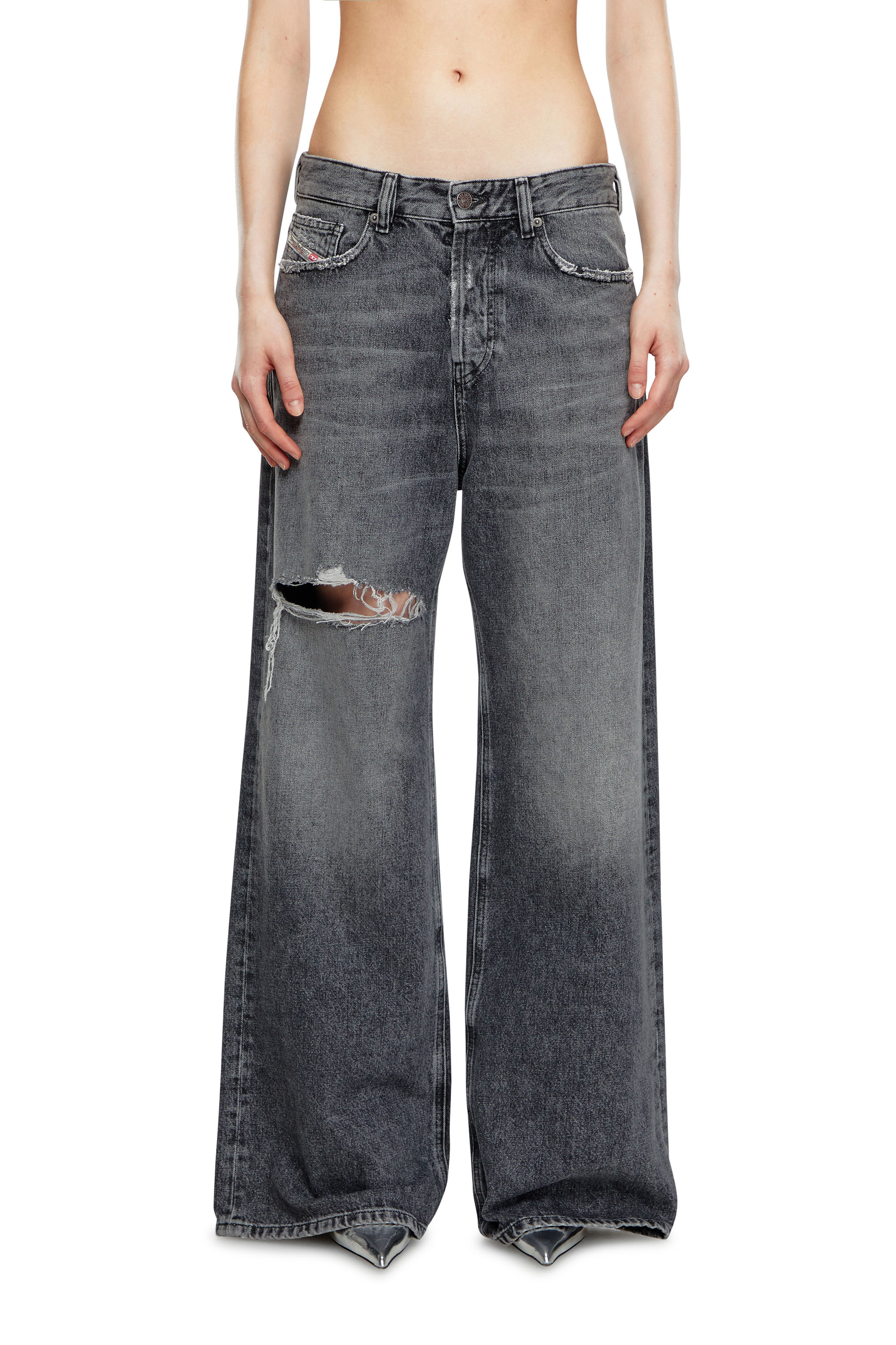 Diesel - Female's Relaxed Jeans 1996 D-Sire 007X4, Black/Dark Grey - 2