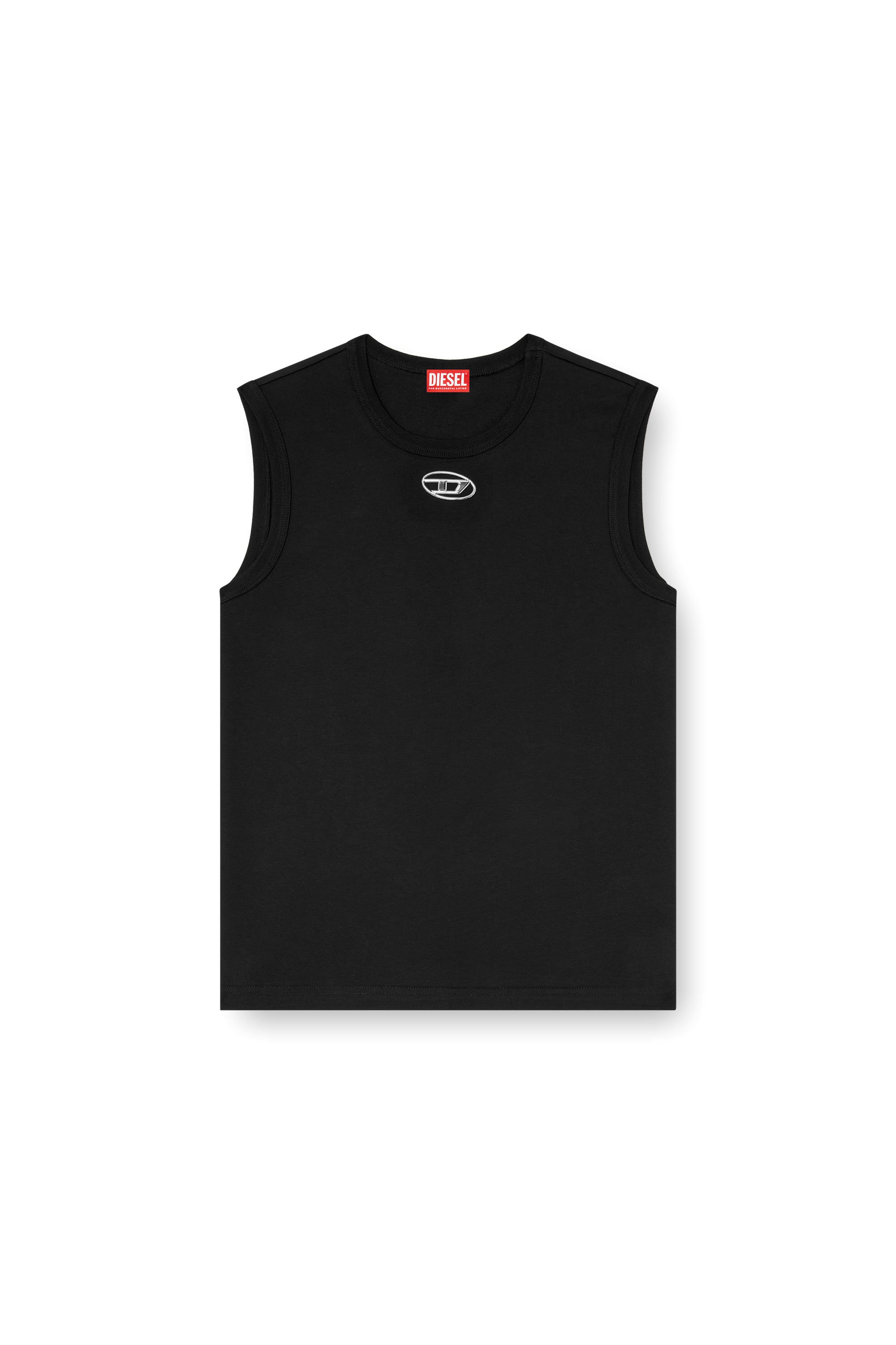 Diesel - T-BISCO-OD, Male's Tank top with metallic Oval D in Black - 4