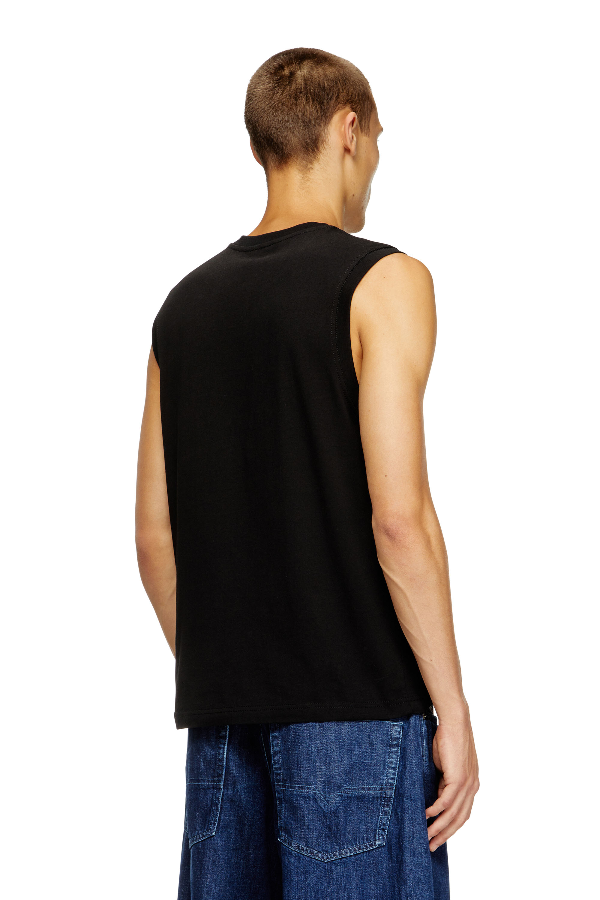 Diesel - T-ISCO-DIV, Male's Tank top with chest logo print in Black - 4