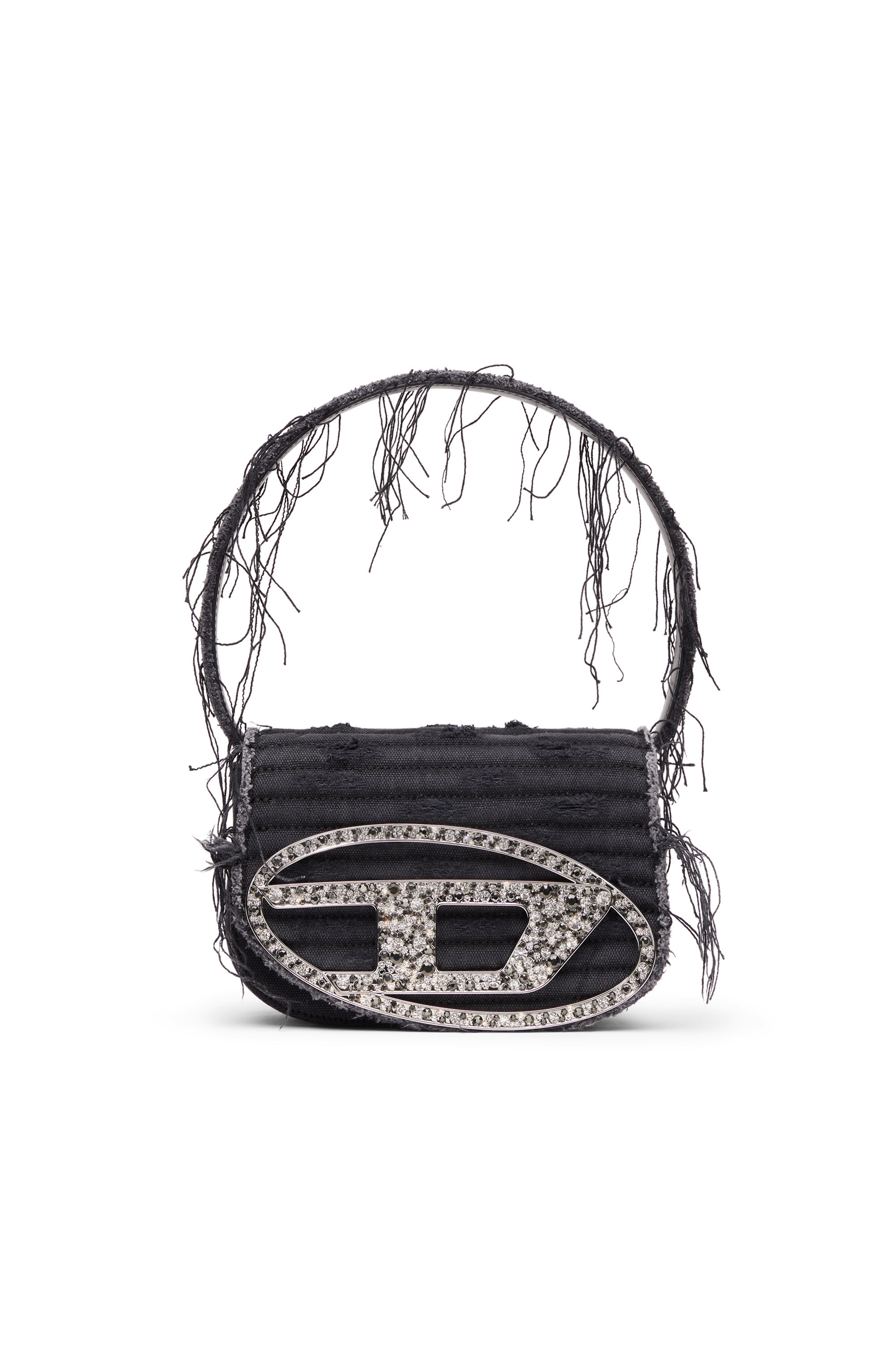 Diesel - 1DR, Female's 1DR-Iconic shoulder bag in canvas and leather in Black - 1