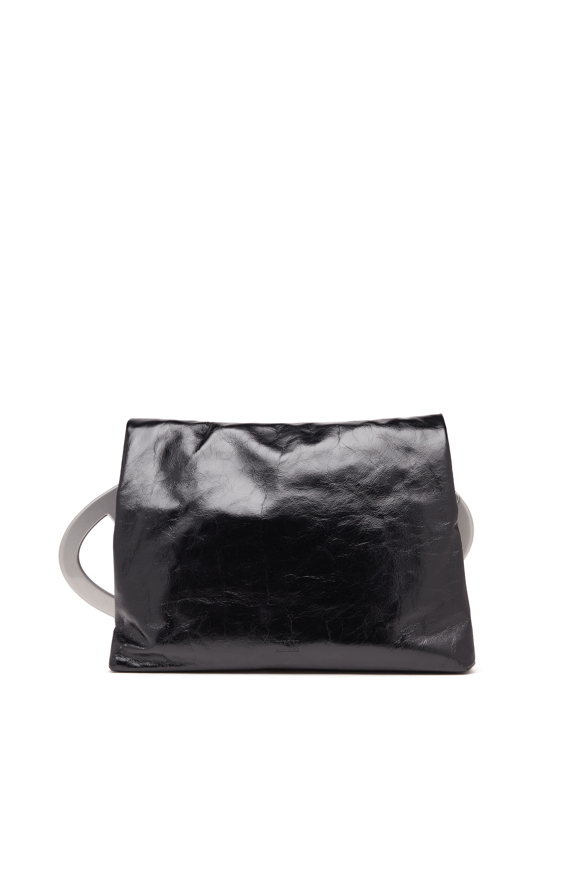 Diesel - BIG-D POUCH, Female Big-D-Clutch bag in crinkled leather in Black - Image 2