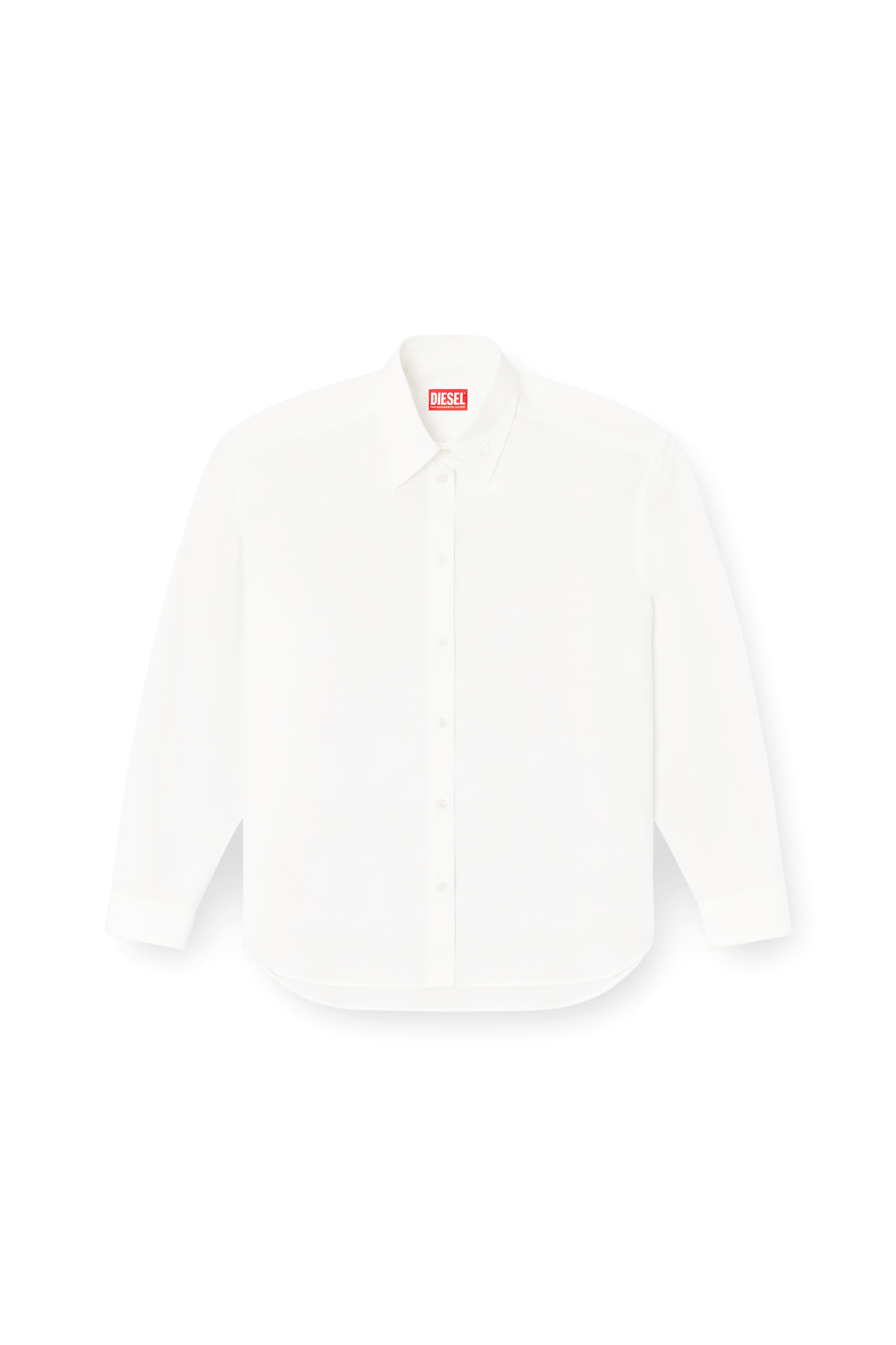 Diesel - S-SIMPLY-C-WN-R1, Female's Boyfriend shirt with Oval D in White - 4