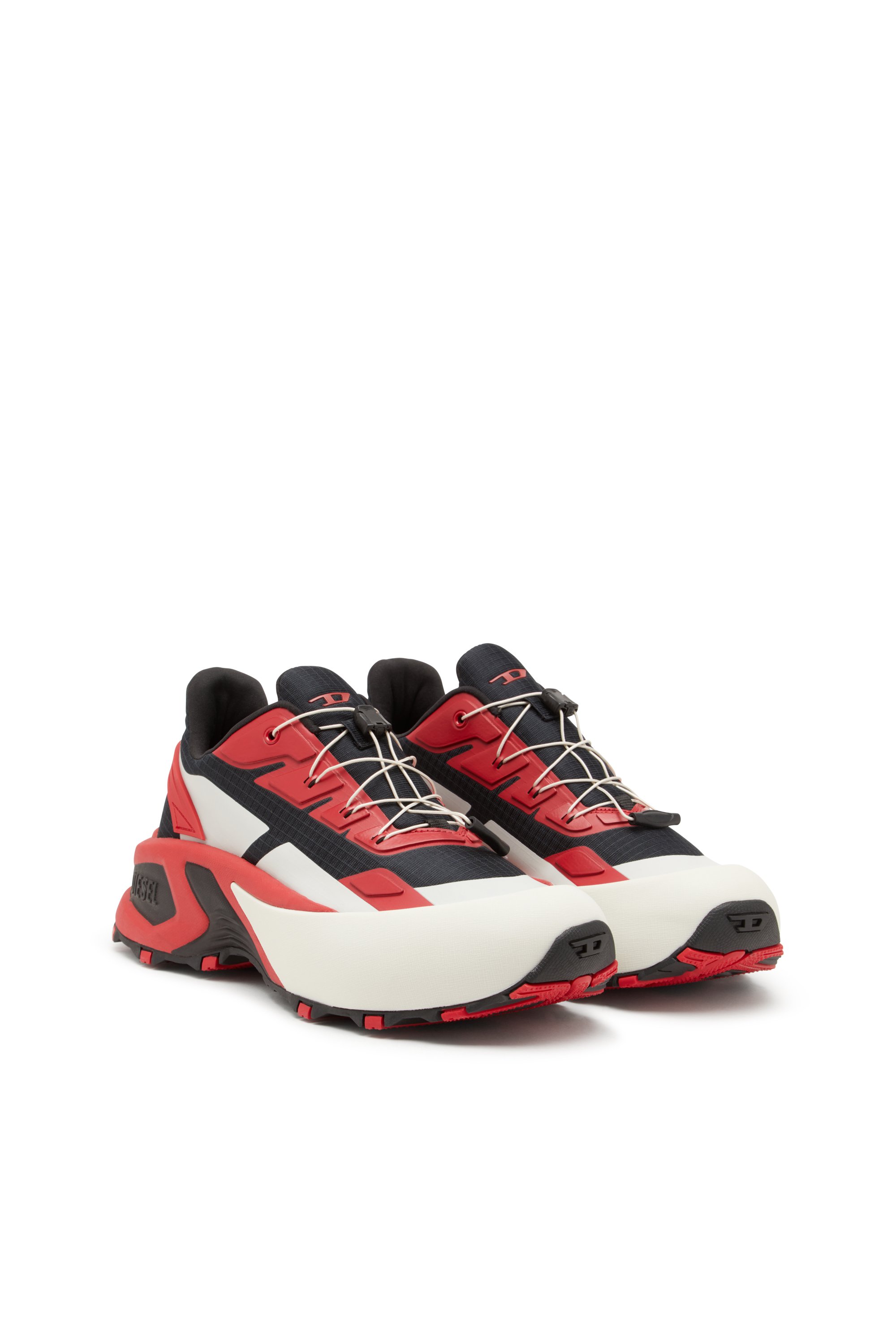 Diesel - D-CAGE RUNNER, Male's D-Cage Runner-Sneakers in TPU-trimmed ripstop in Black/Red - 2