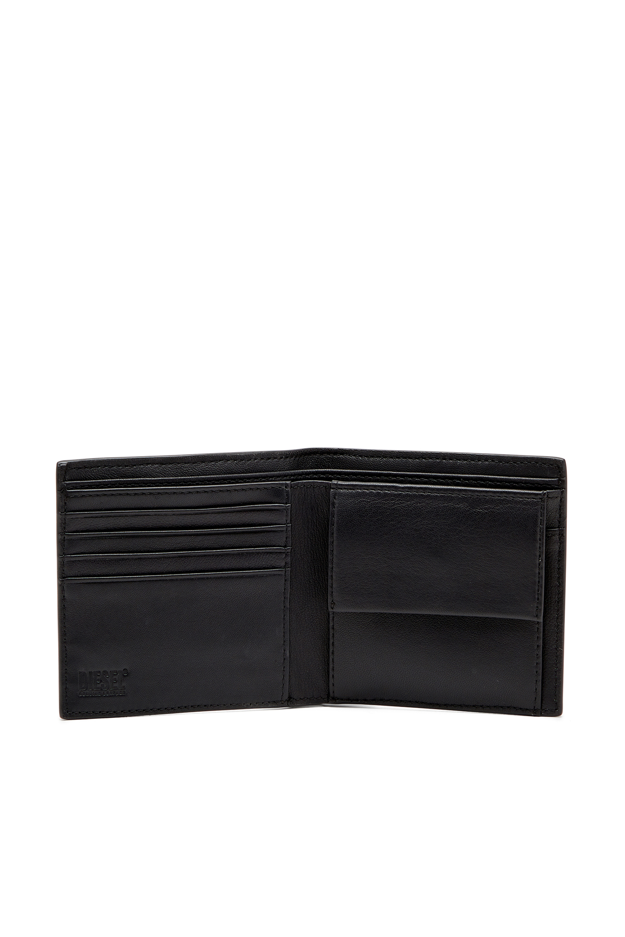 Diesel - RAVE BI-FOLD COIN S, Portefeuille à deux volets en cuir nappa Homme in Noir - 3