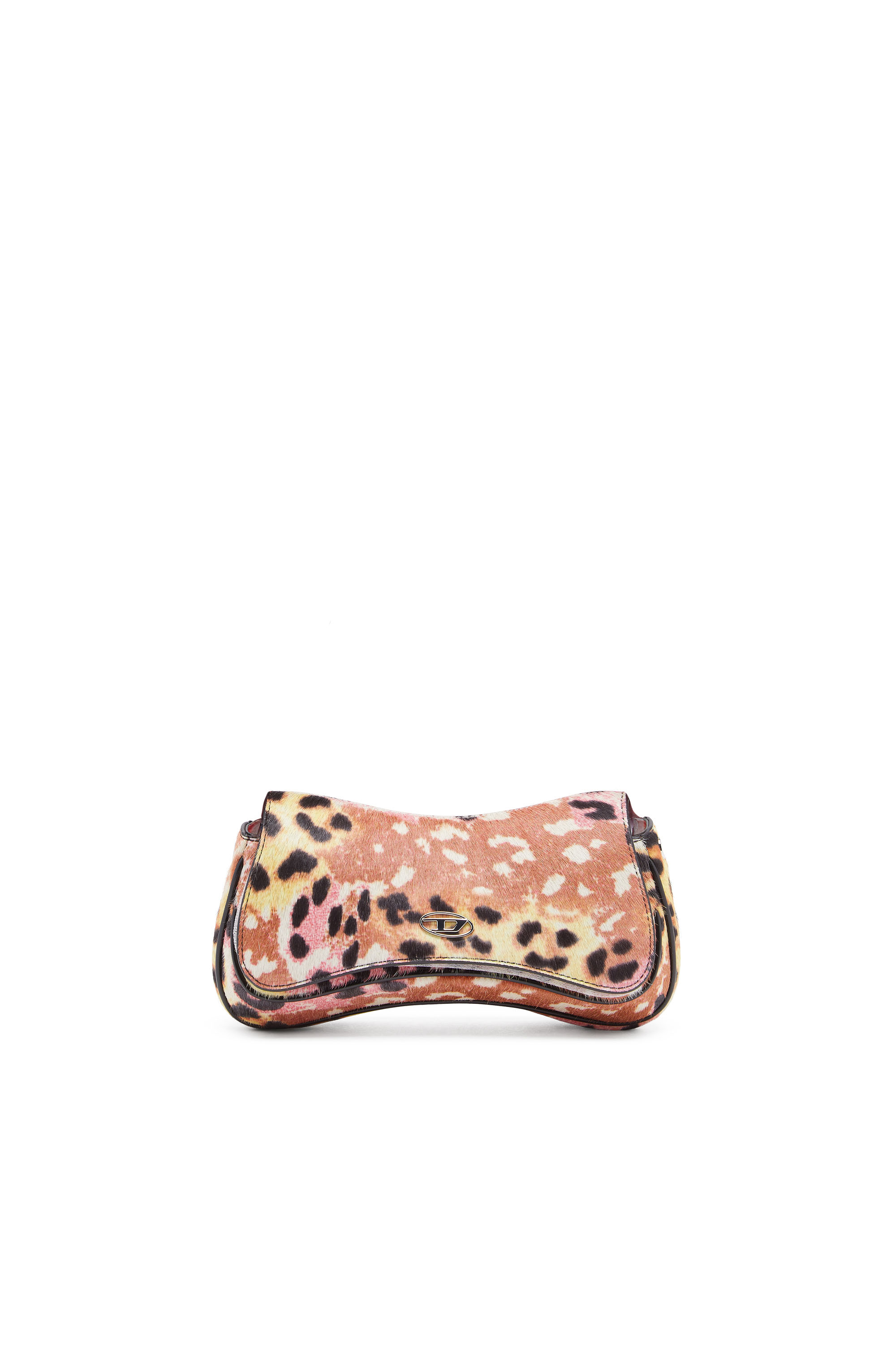 Diesel - PLAY CLUTCH, Female's Play-Clutch in leopard-print calf hair in Brown - 1