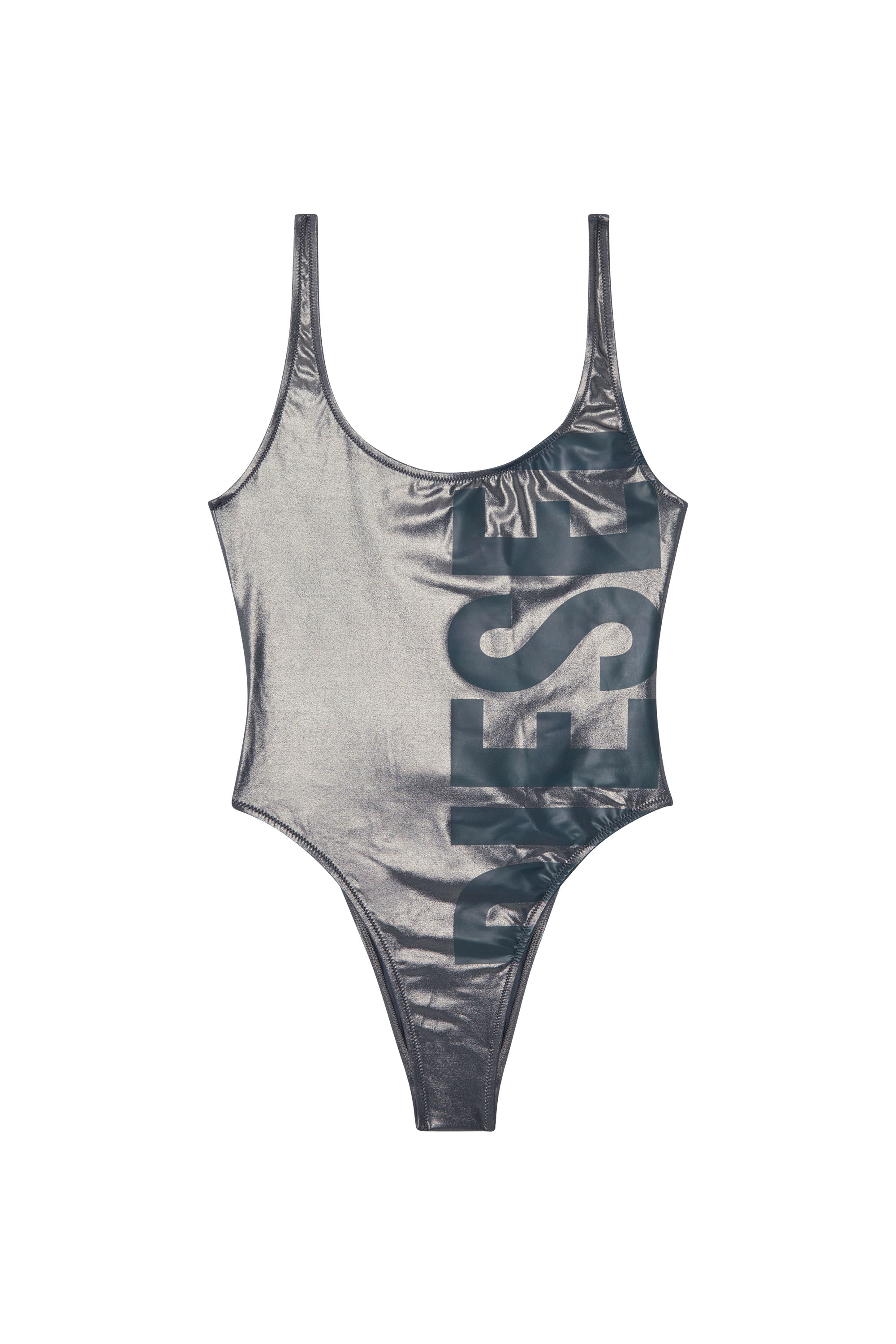 Diesel - KYLIA-D-CORE, Maillot de bain avec logo métallisé Femme in Gris - 4