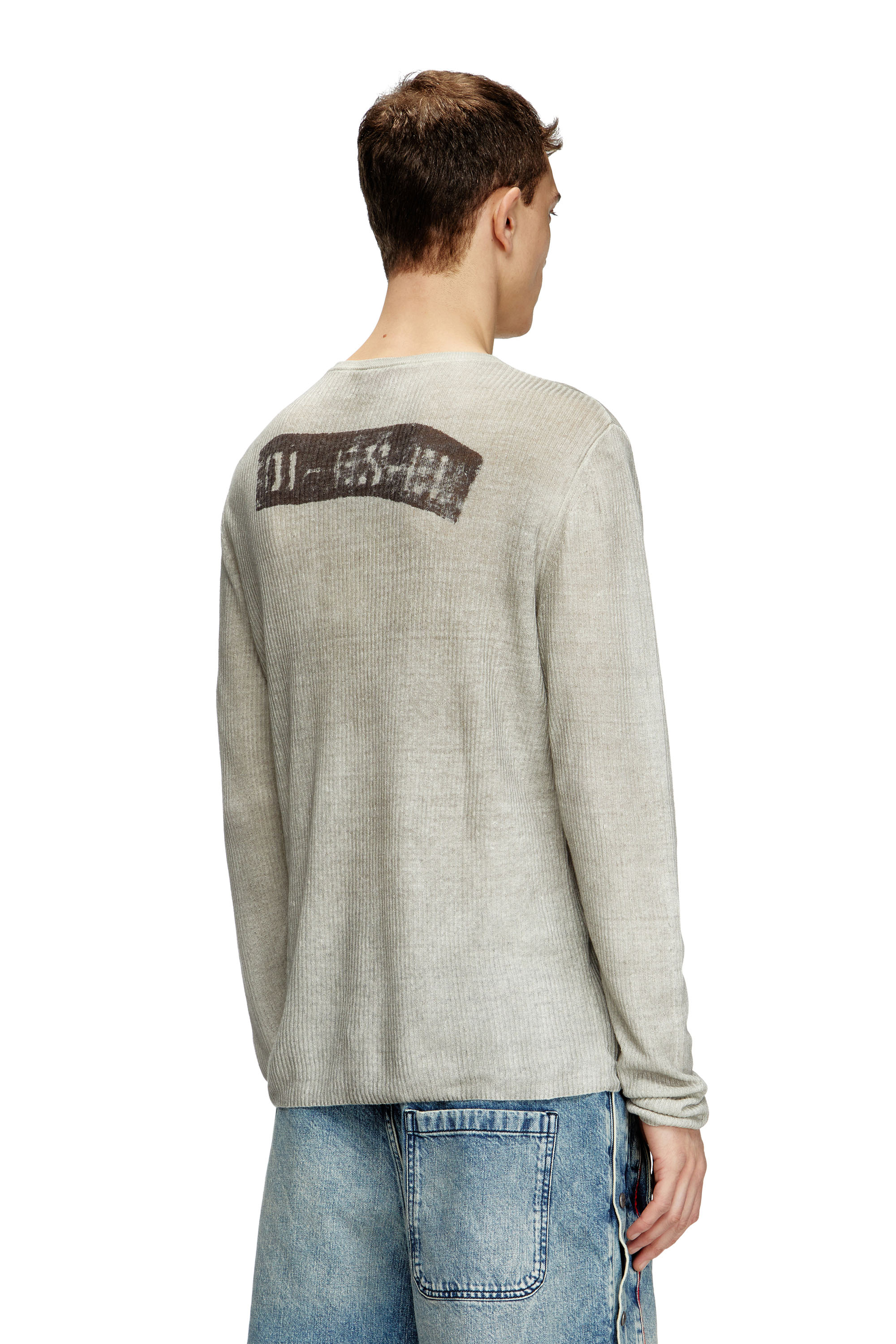 Diesel - K-ROBBY, Pull Henley effet sali, en lin Mixte in ToBeDefined - 3