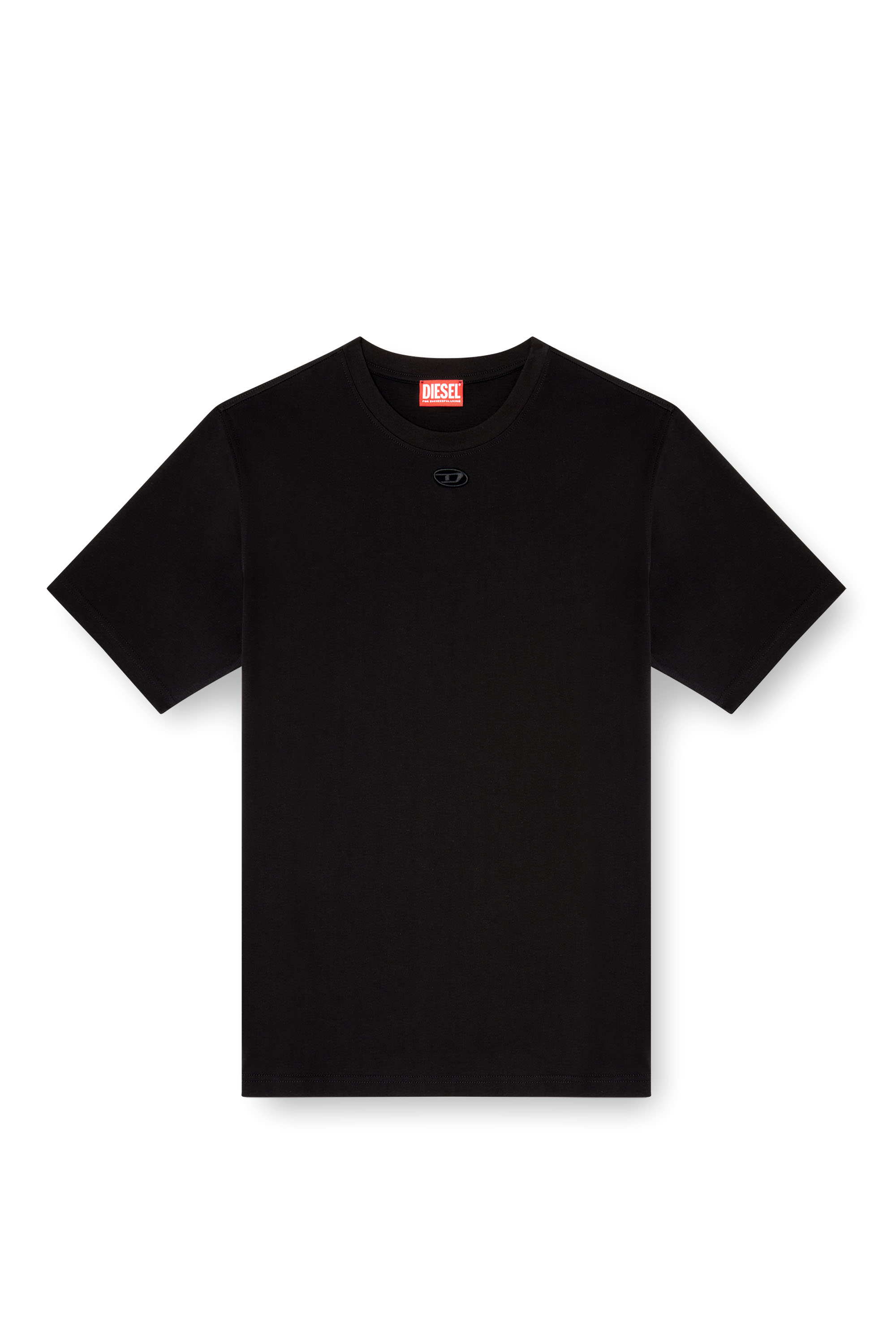 Diesel - T-ADJUST-MAREY, Male's T-shirt with cut-out Oval D in Black - 3