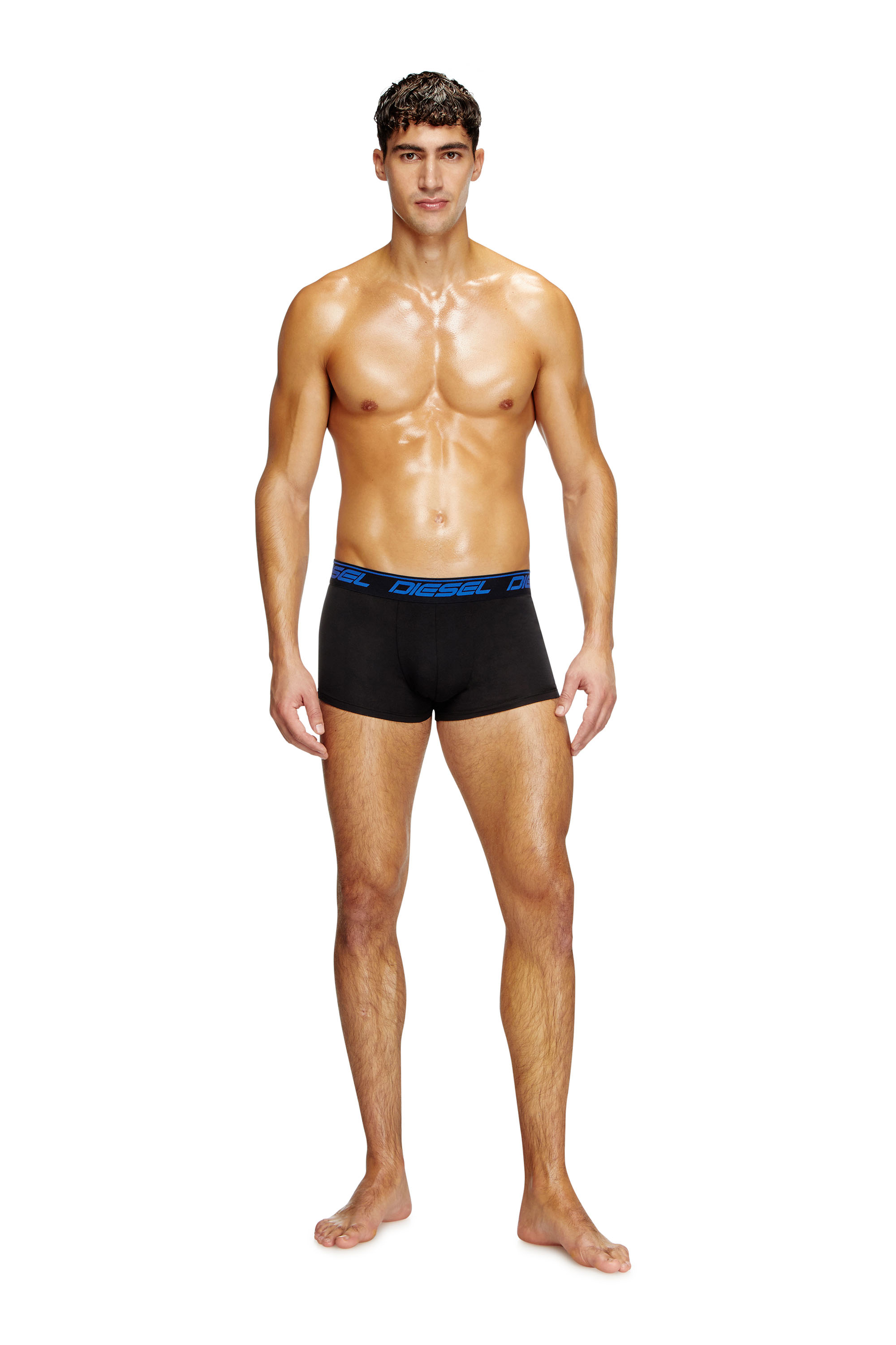 Diesel - UMBX-DAMIENTHREEPACK, Male's Three-pack cloudy-print boxer briefs in Black/Blue - 4