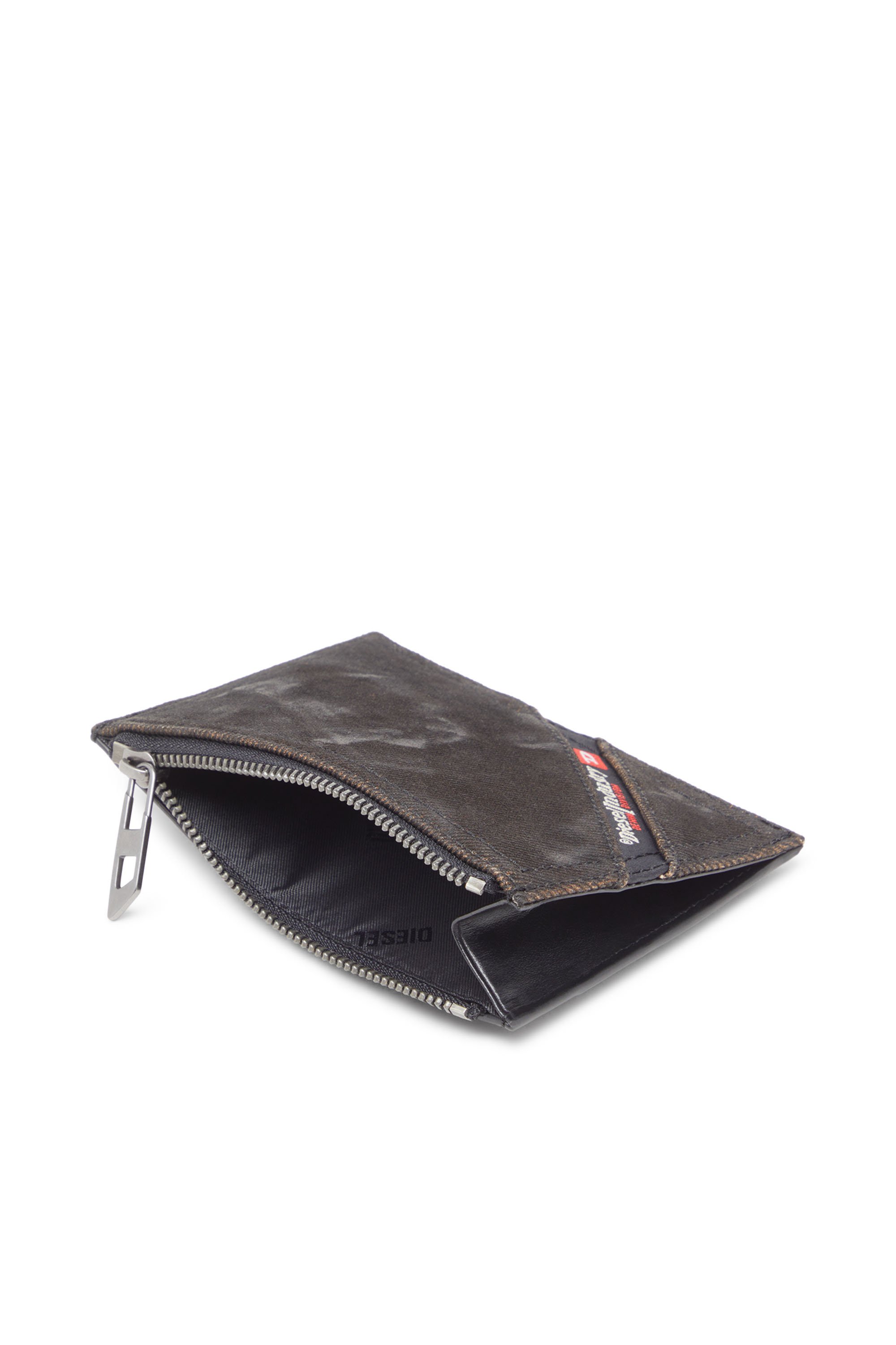 Diesel - MULTI-PKTS CARD HOLDER I, Porte-cartes en denim floqué enduit Homme in Noir - 3