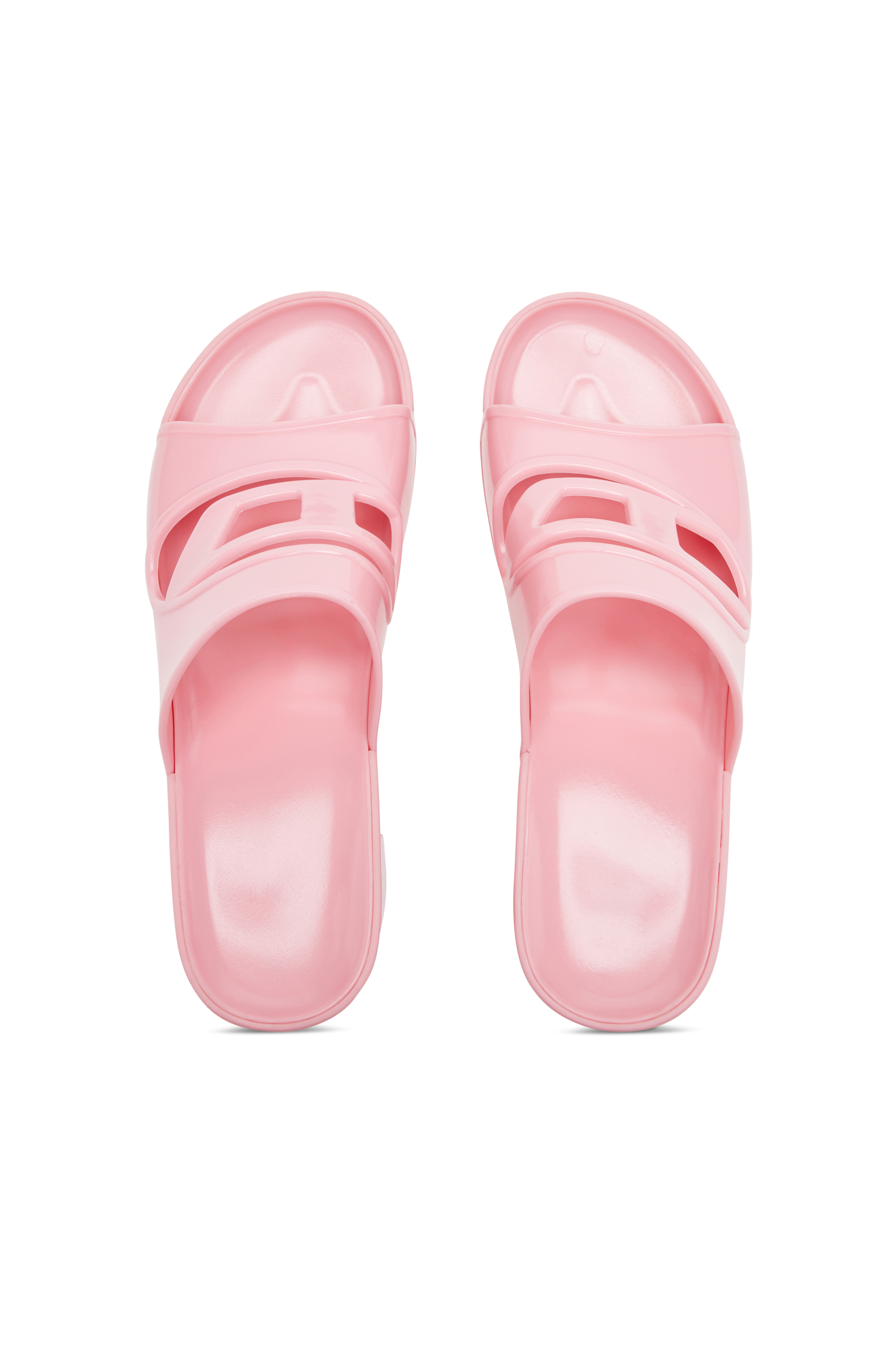 Diesel - SA-BONNIE, Female's Heeled rubber slides with cut-out logo in Pink - 5