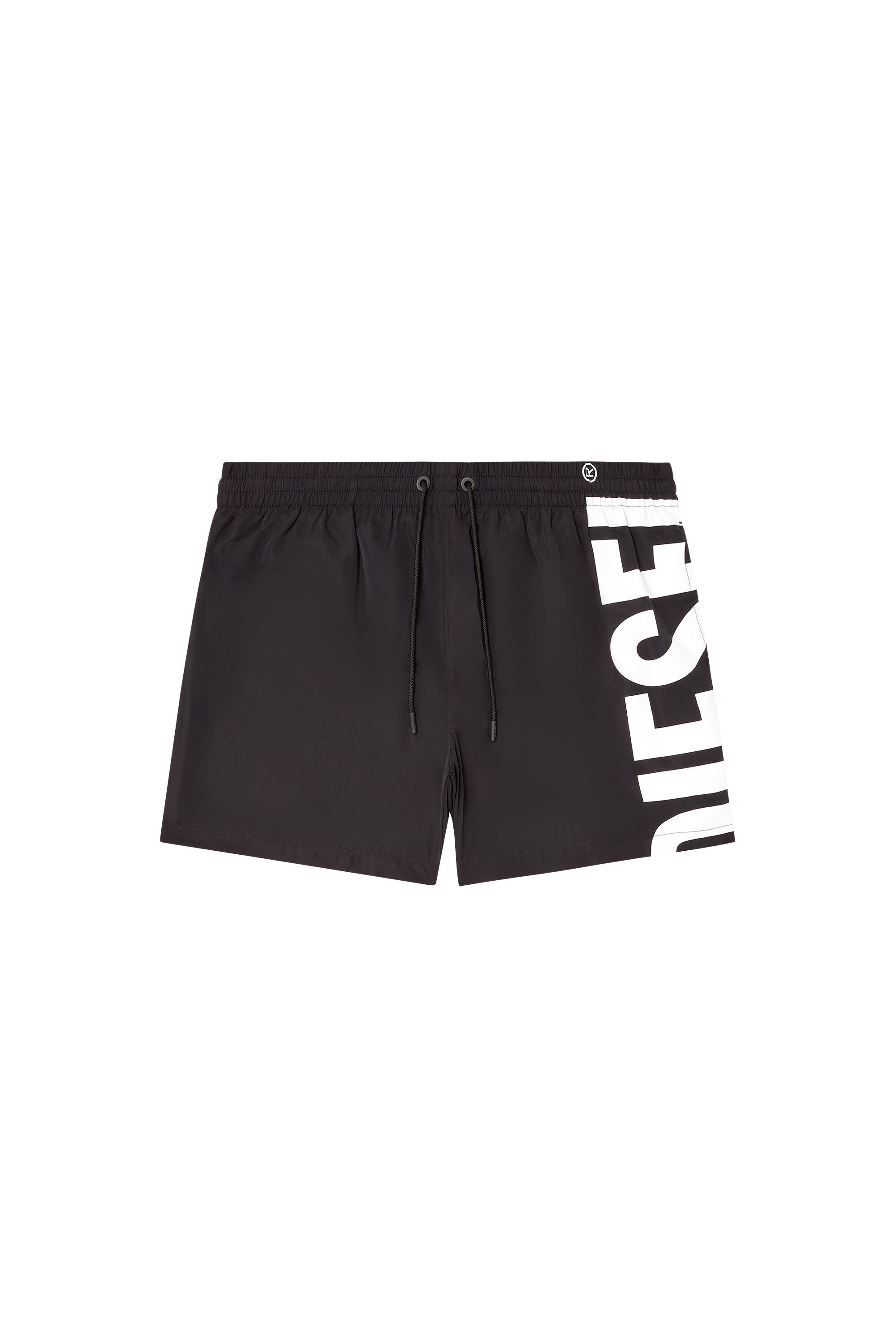 Diesel - RIO-41-D-CORE, Male's Mid-length swim shorts with maxi logo in Black/White - 4