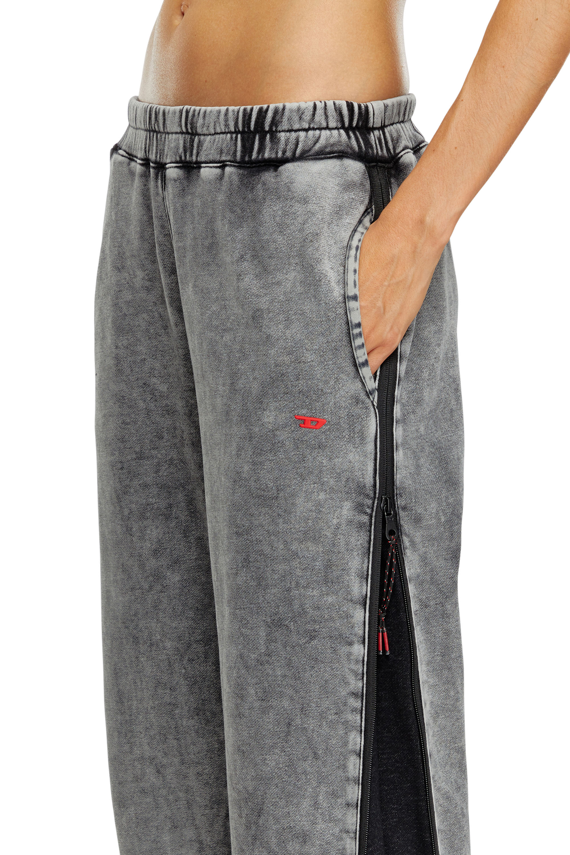 Diesel - AWSB-DELANEY-HT51, Female's Faded track pants with zip sides in Grey - 5