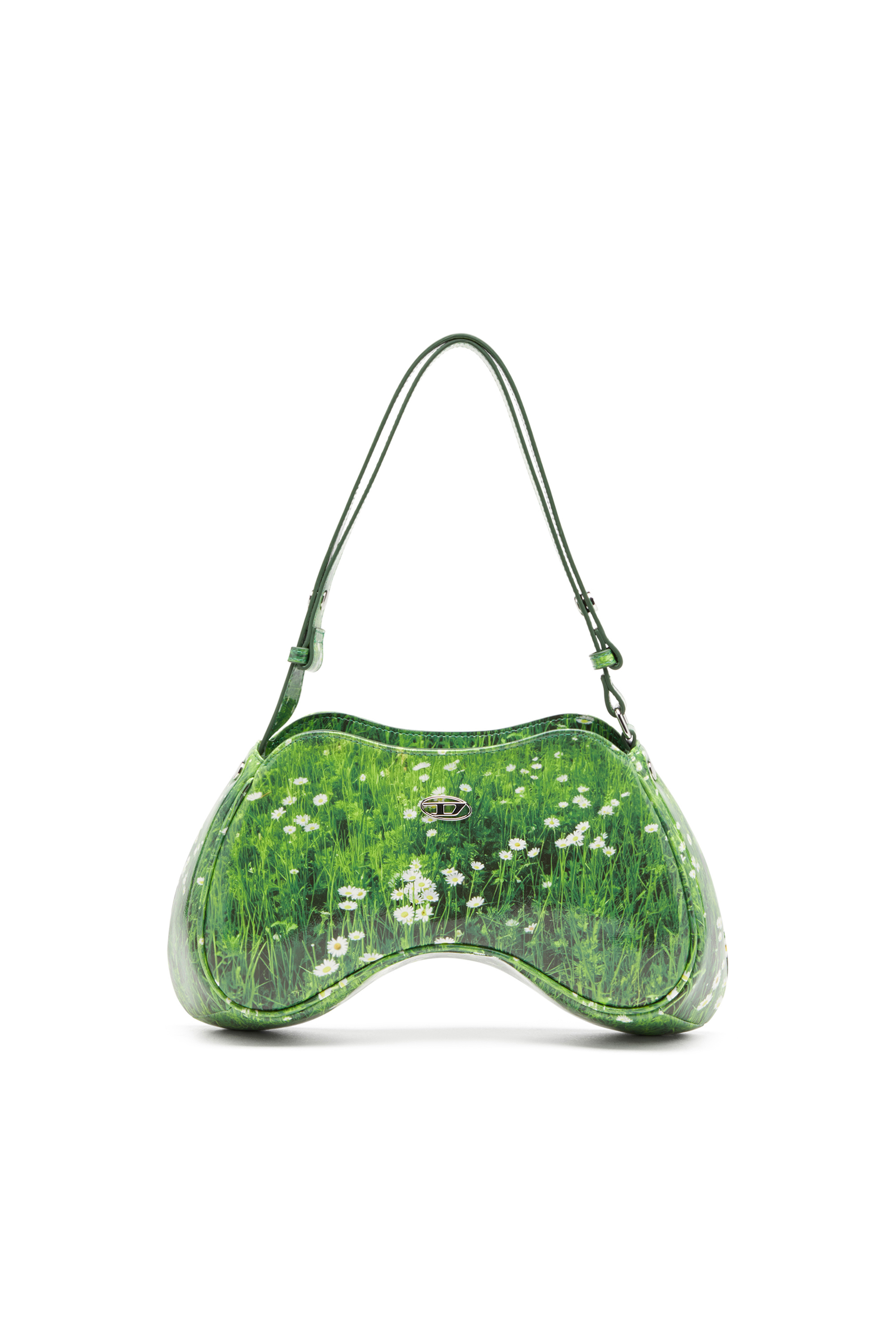 Diesel - PLAY SHOULDER, Female's Play-Glossy shoulder bag with print in Green - 1