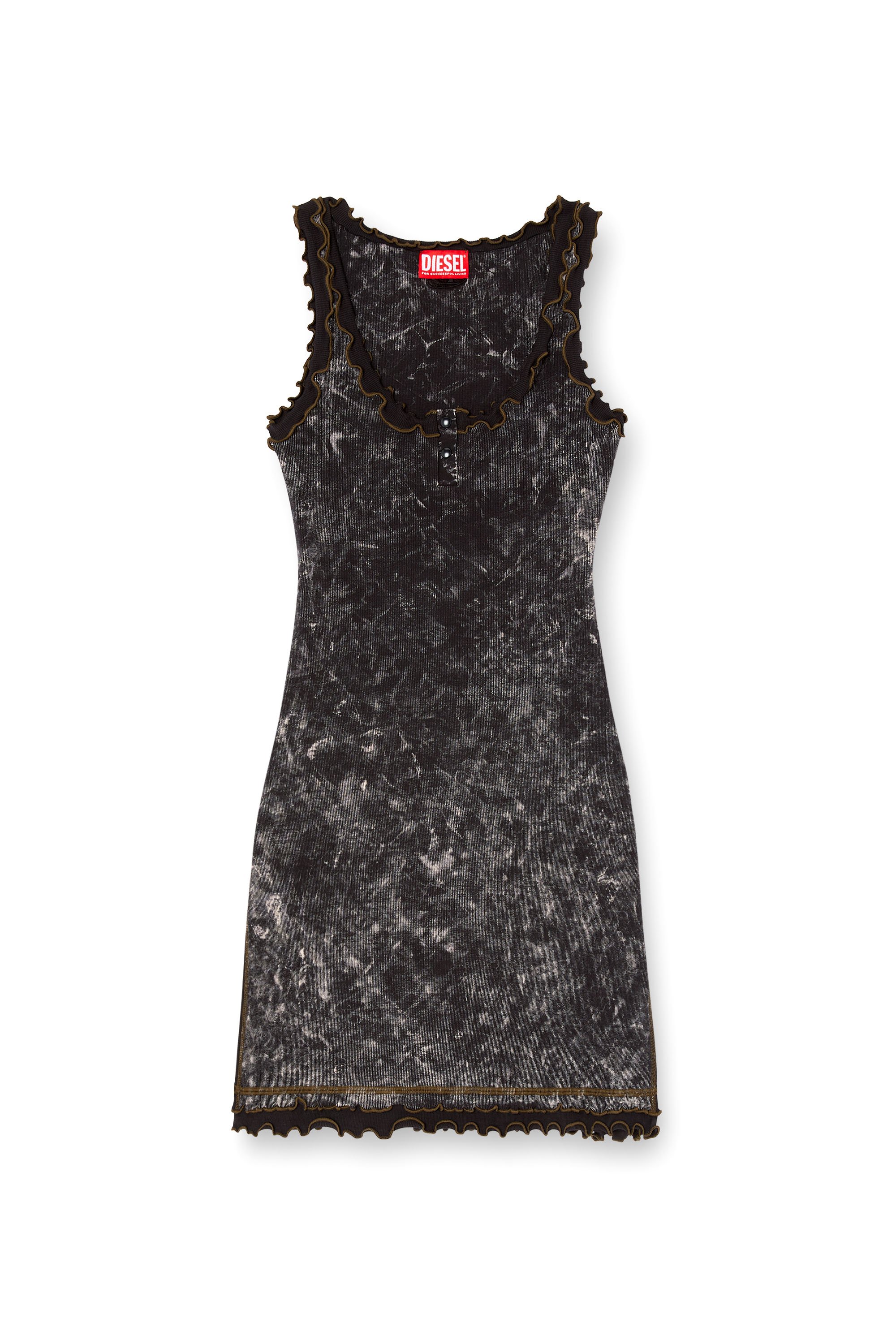 Diesel - D-CERTA, Female's Stretch mini dress with contrasting trims in Black - 5