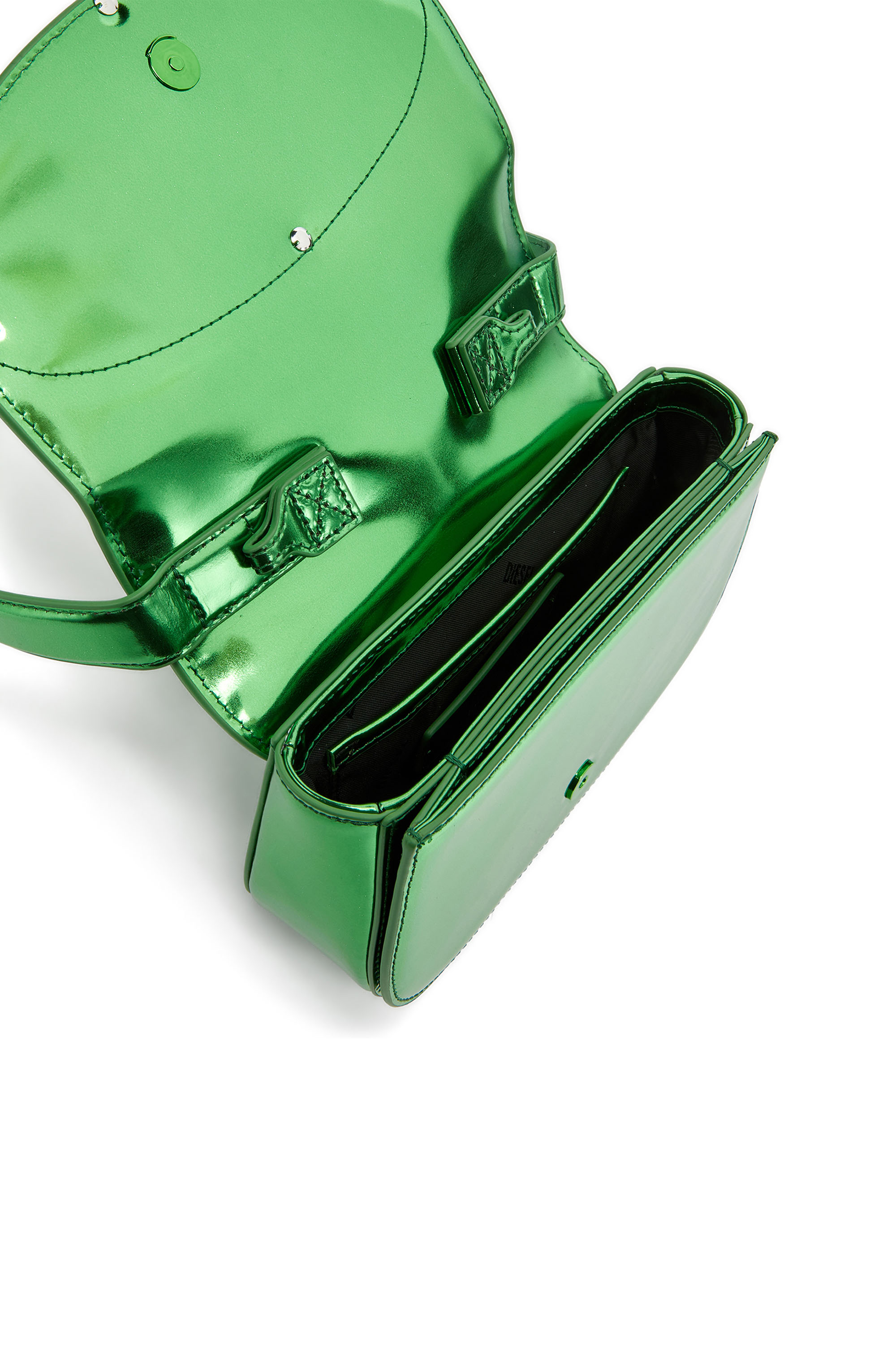 Diesel - 1DR, Female's 1DR-Iconic shoulder bag in mirrored leather in Green - 4