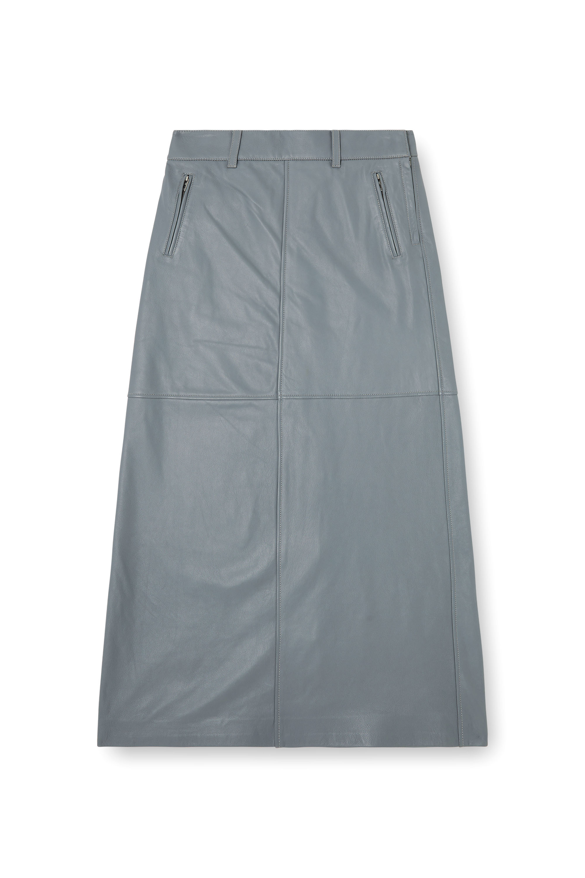 Diesel - L-UCY, Female's Long leather skirt in Grey - 3