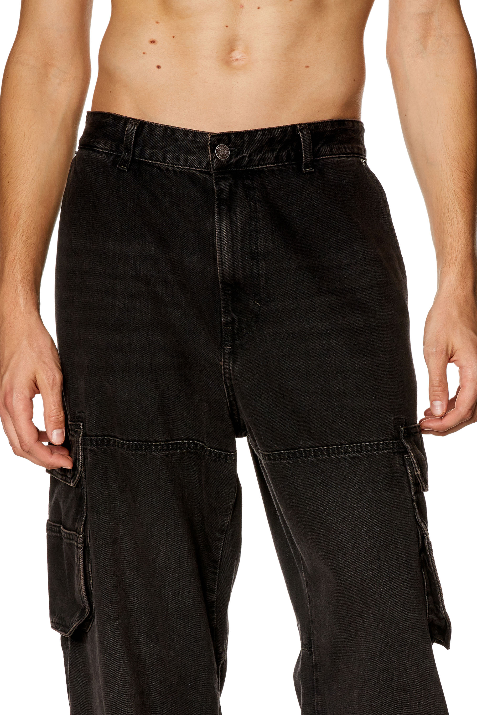 Diesel - Male Straight Jeans D-Fish 0KIAG, Black/Dark Grey - Image 5